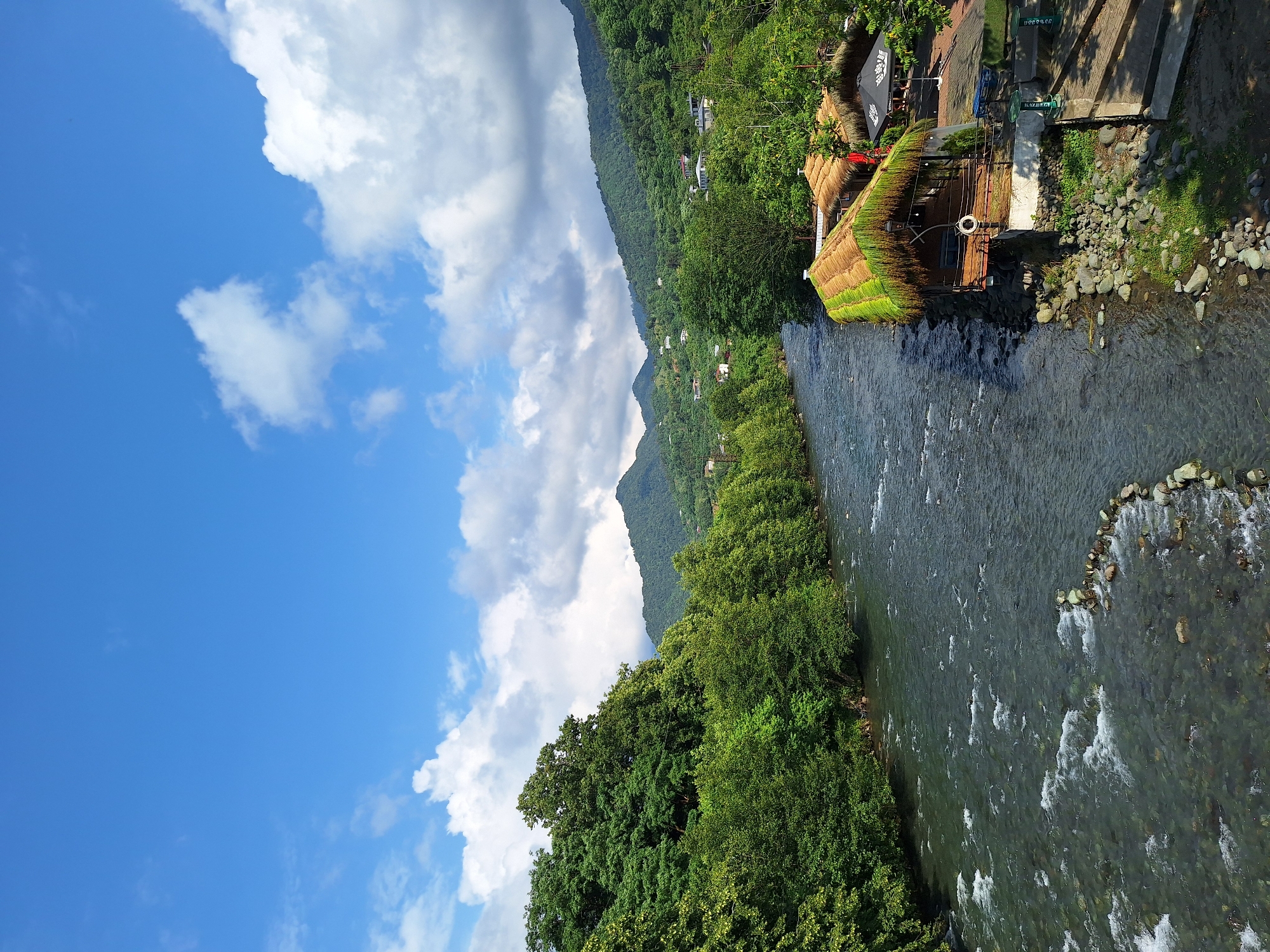 Historic stone bridge and river scenery along the Chorokhi in Kobuleti