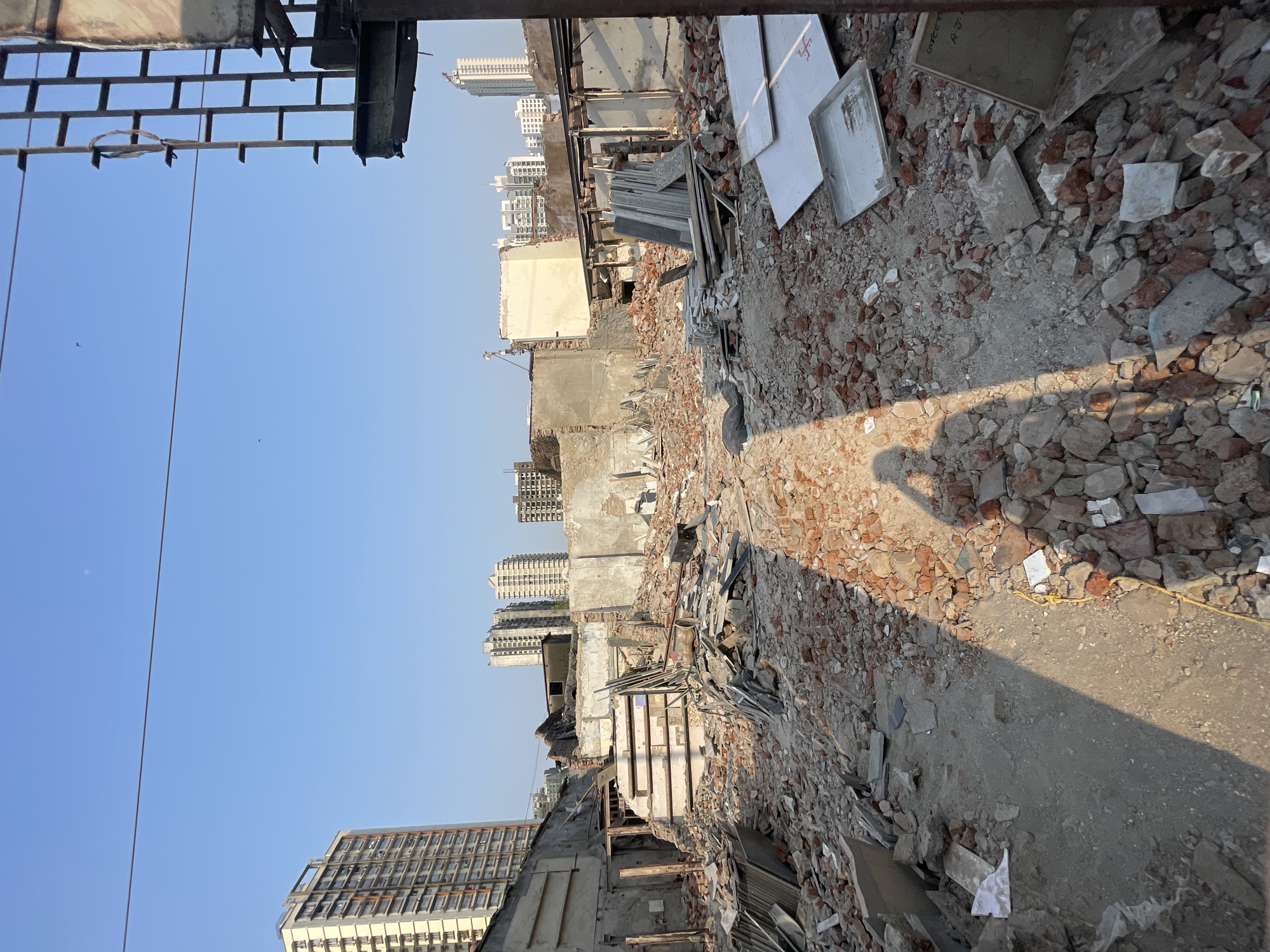 Building debris scattered across Mumbai urban area