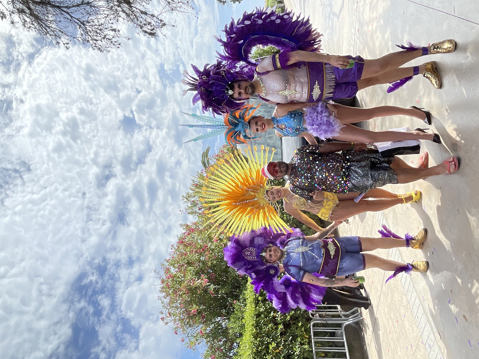 Pride parade with elaborate floats and costumes in Sitges