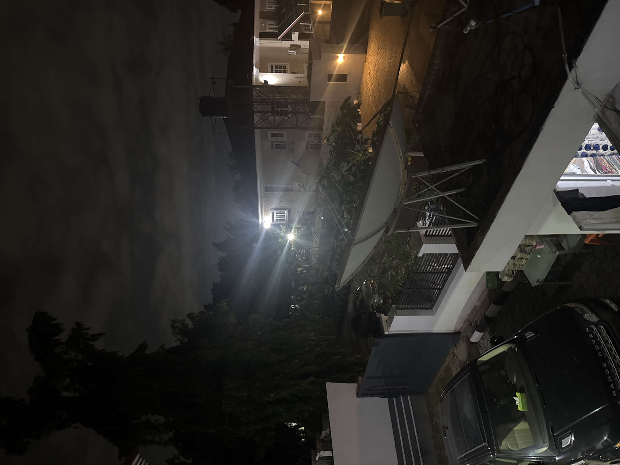 Inside and outside a residential property in Abuja at night