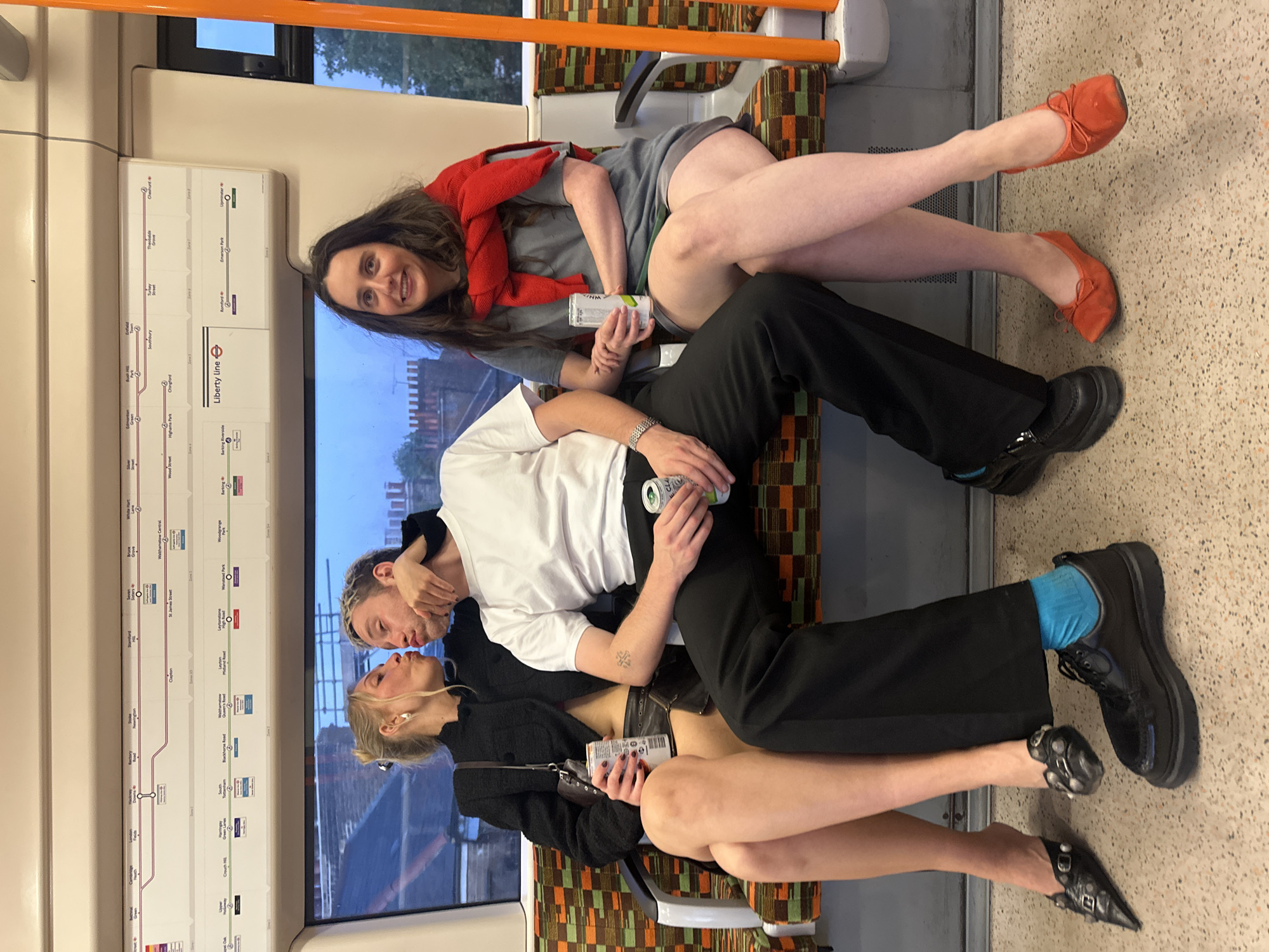 Quiet moment on a London Underground train
