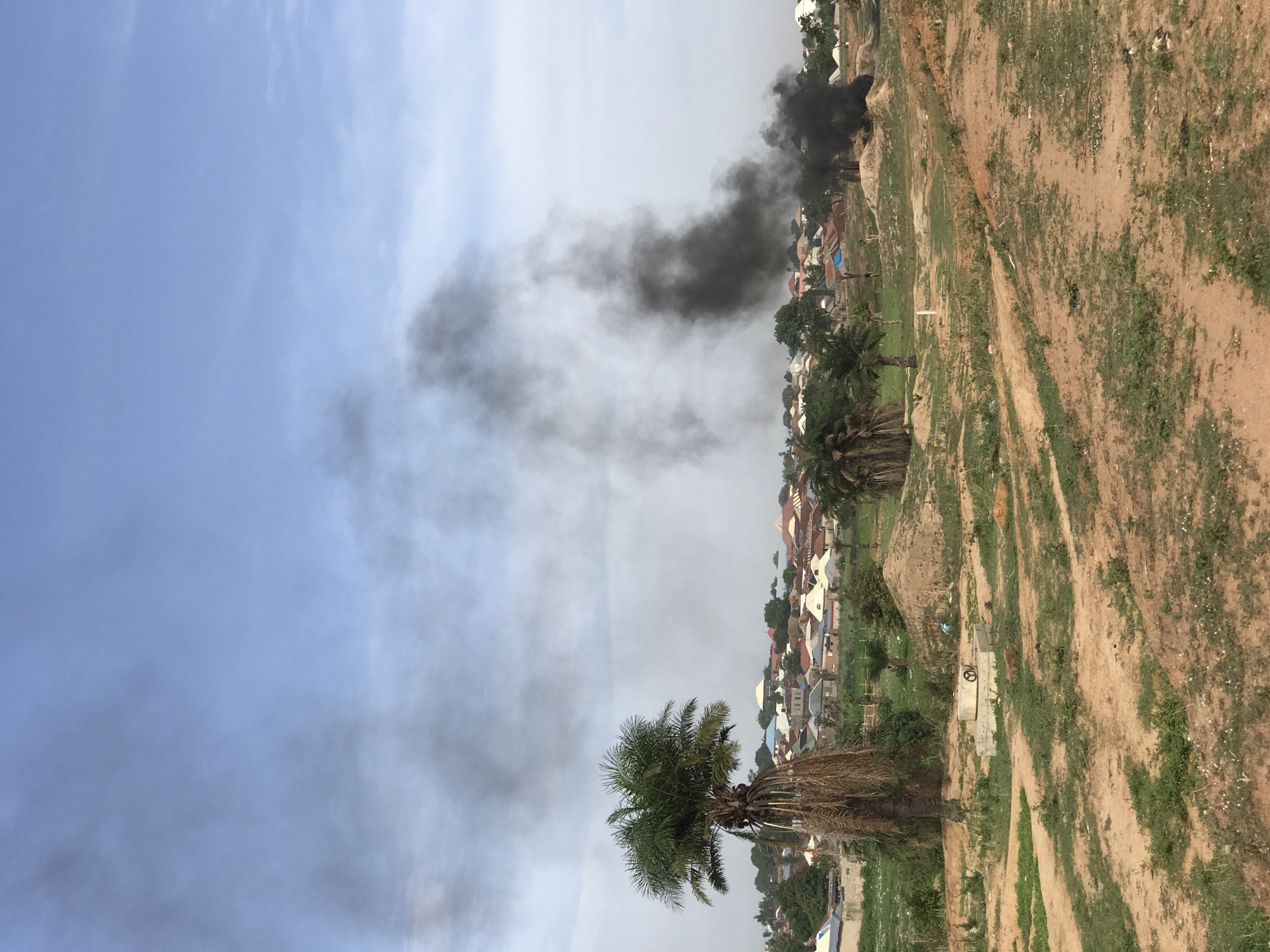 Tire fire produces heavy black smoke in Abuja