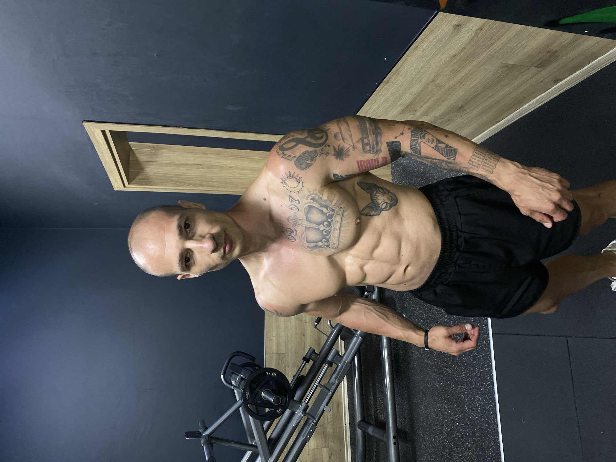 Fitness enthusiast works out at Pleven gym