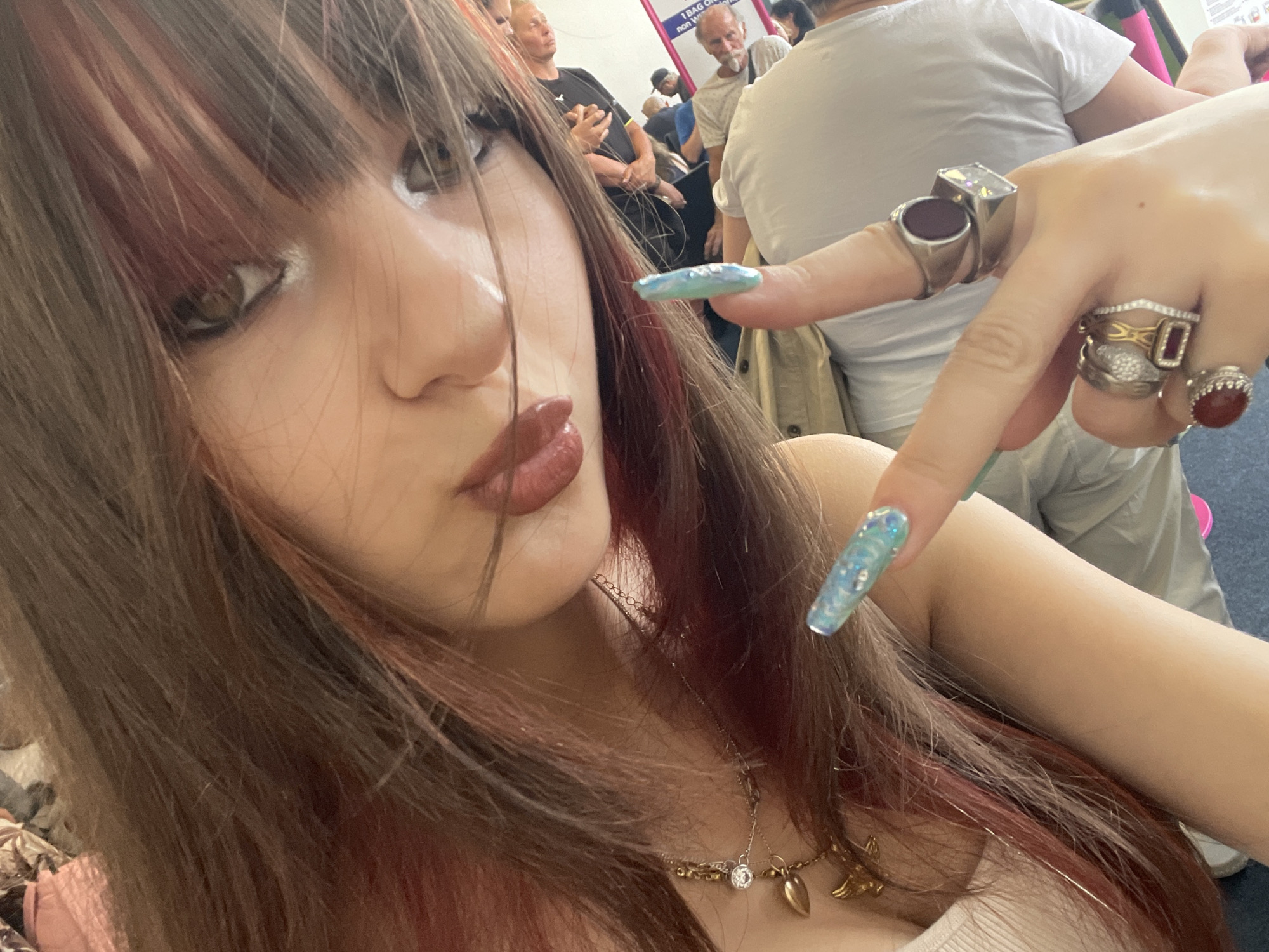 Close-up selfies with bold makeup in Sofia, Bulgaria