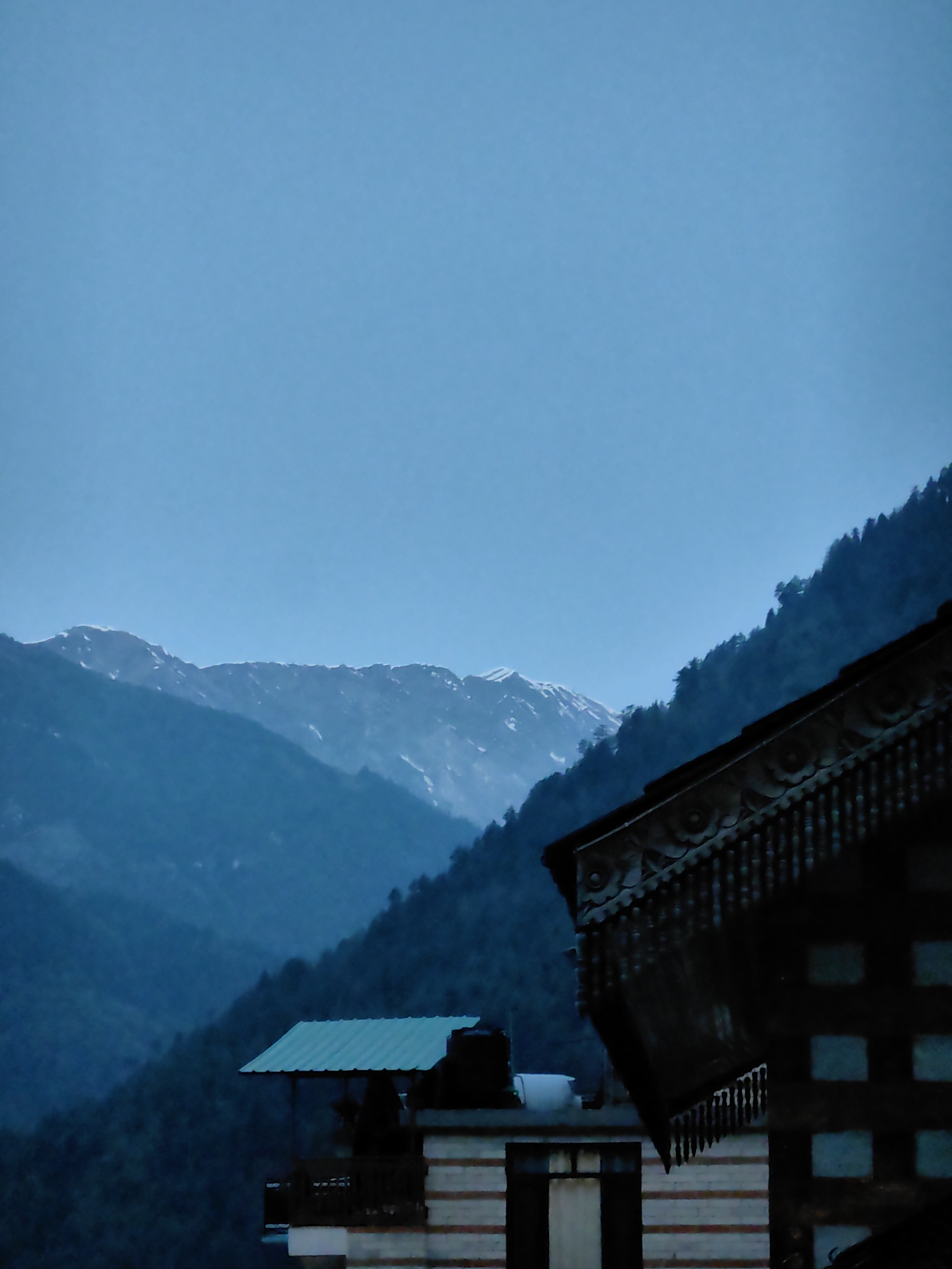 Himalayan village Vashisht documented through twilight into night June 9