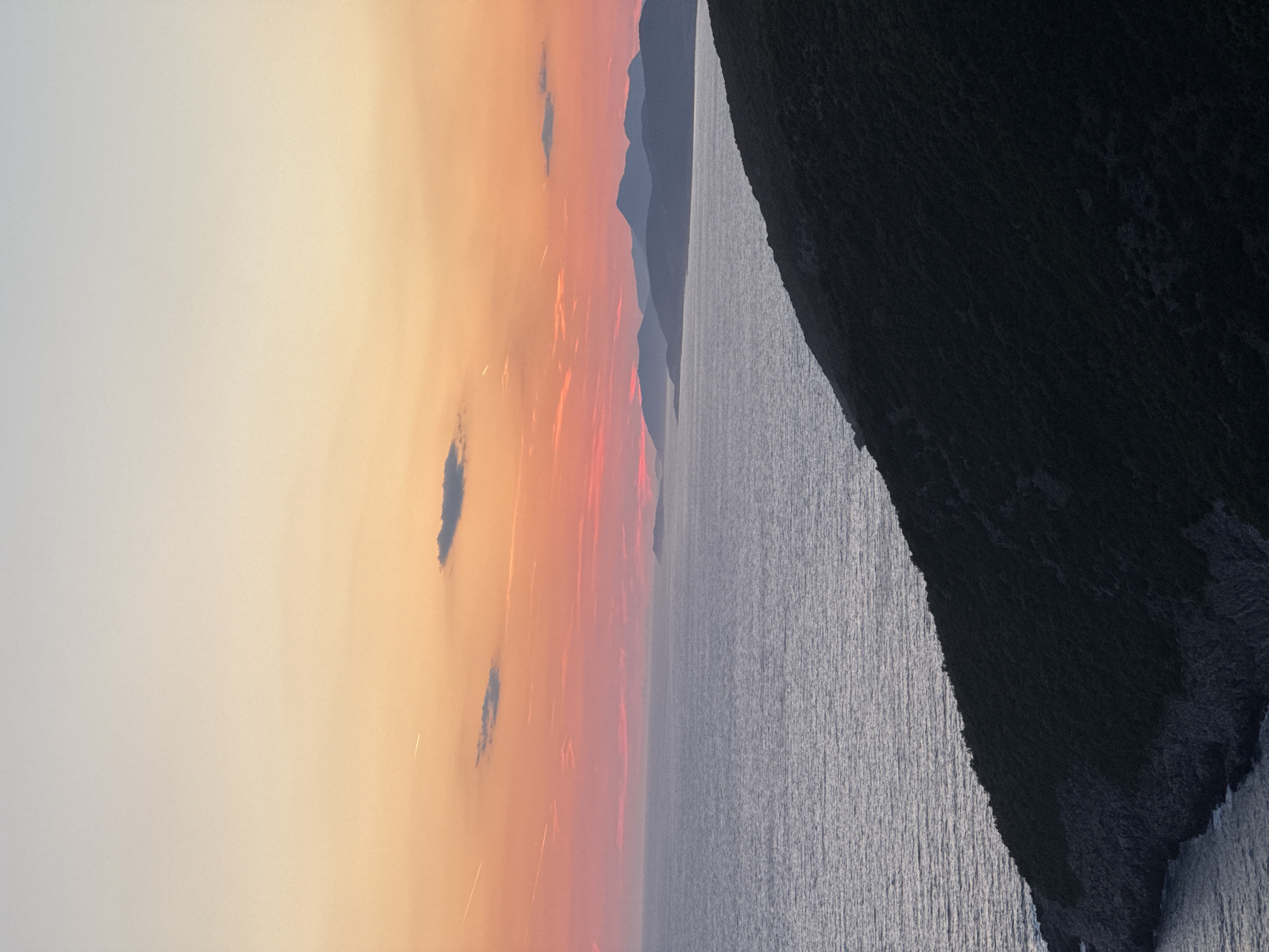 Sunset over the Montenegrin coast near Đuraševići