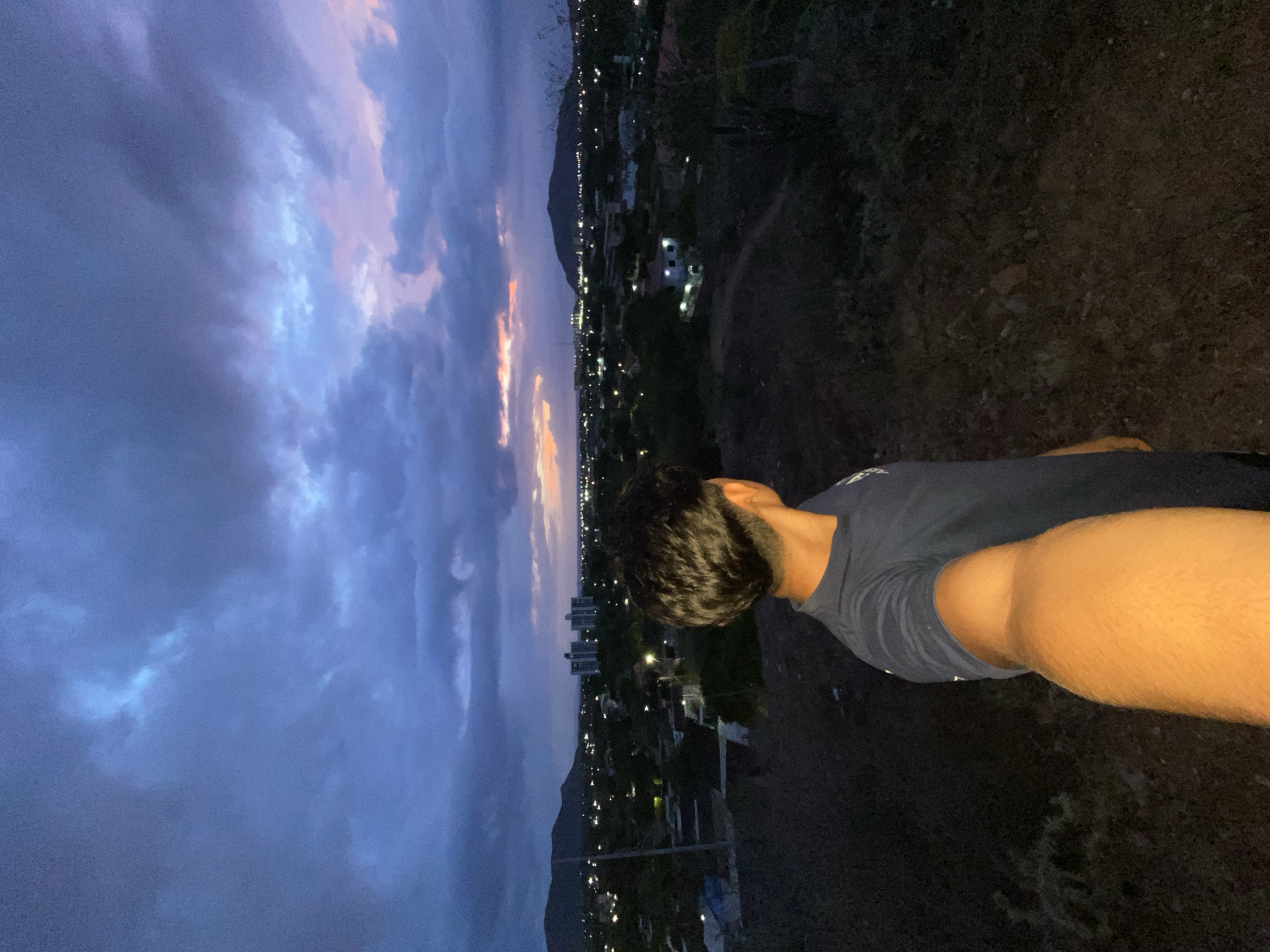 Hilltop view over Juan Griego at twilight