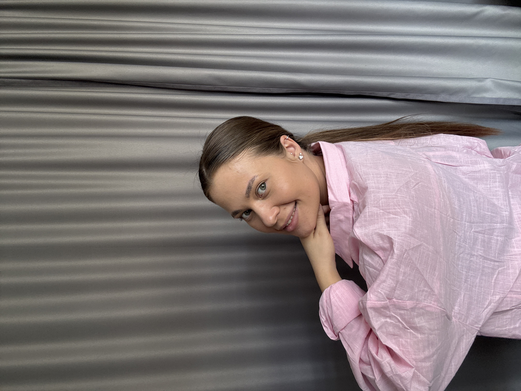 Woman photographed in casual moments with cat in Chernushka