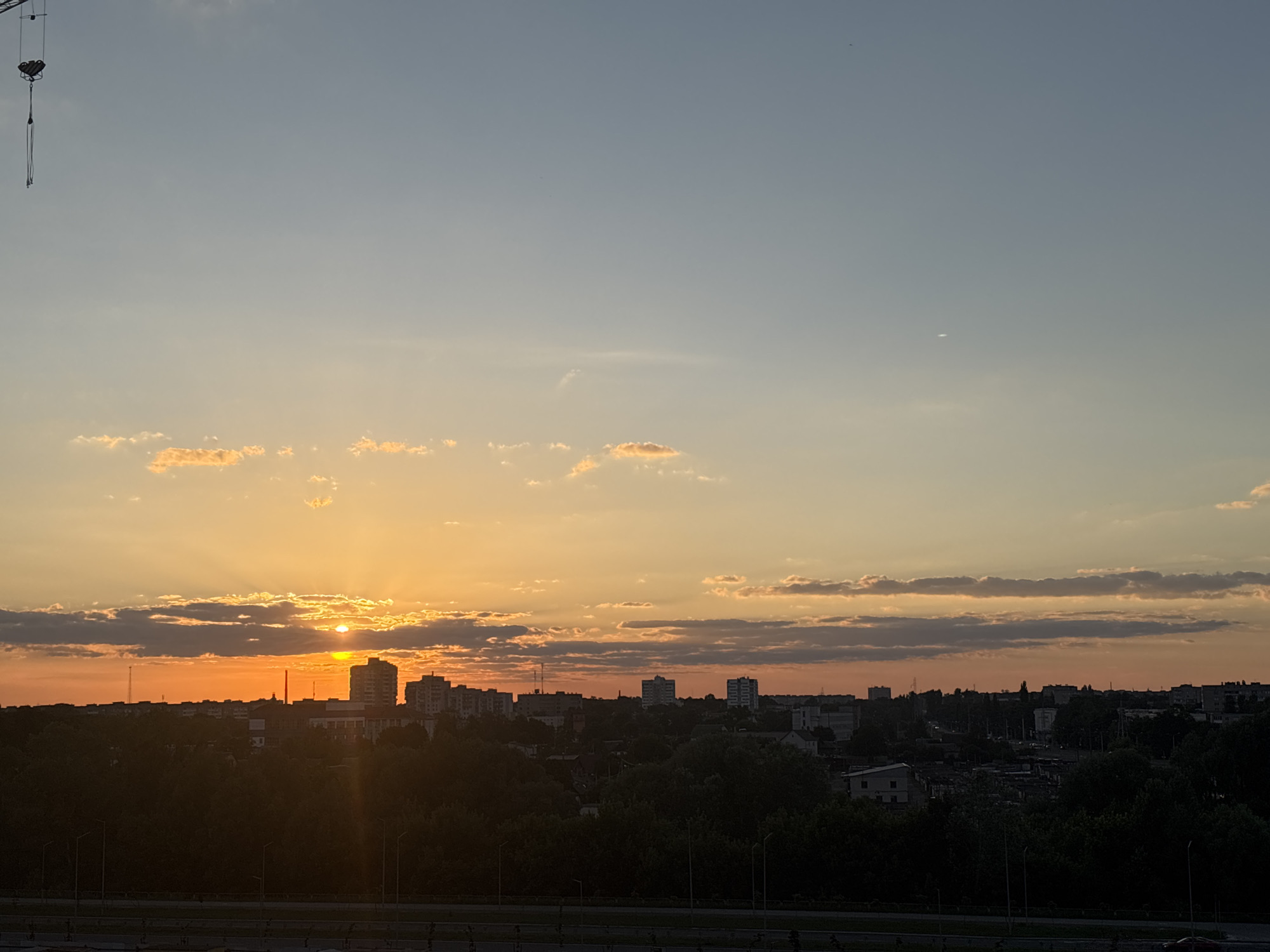 Warm sunset colors over Homyel, Belarus
