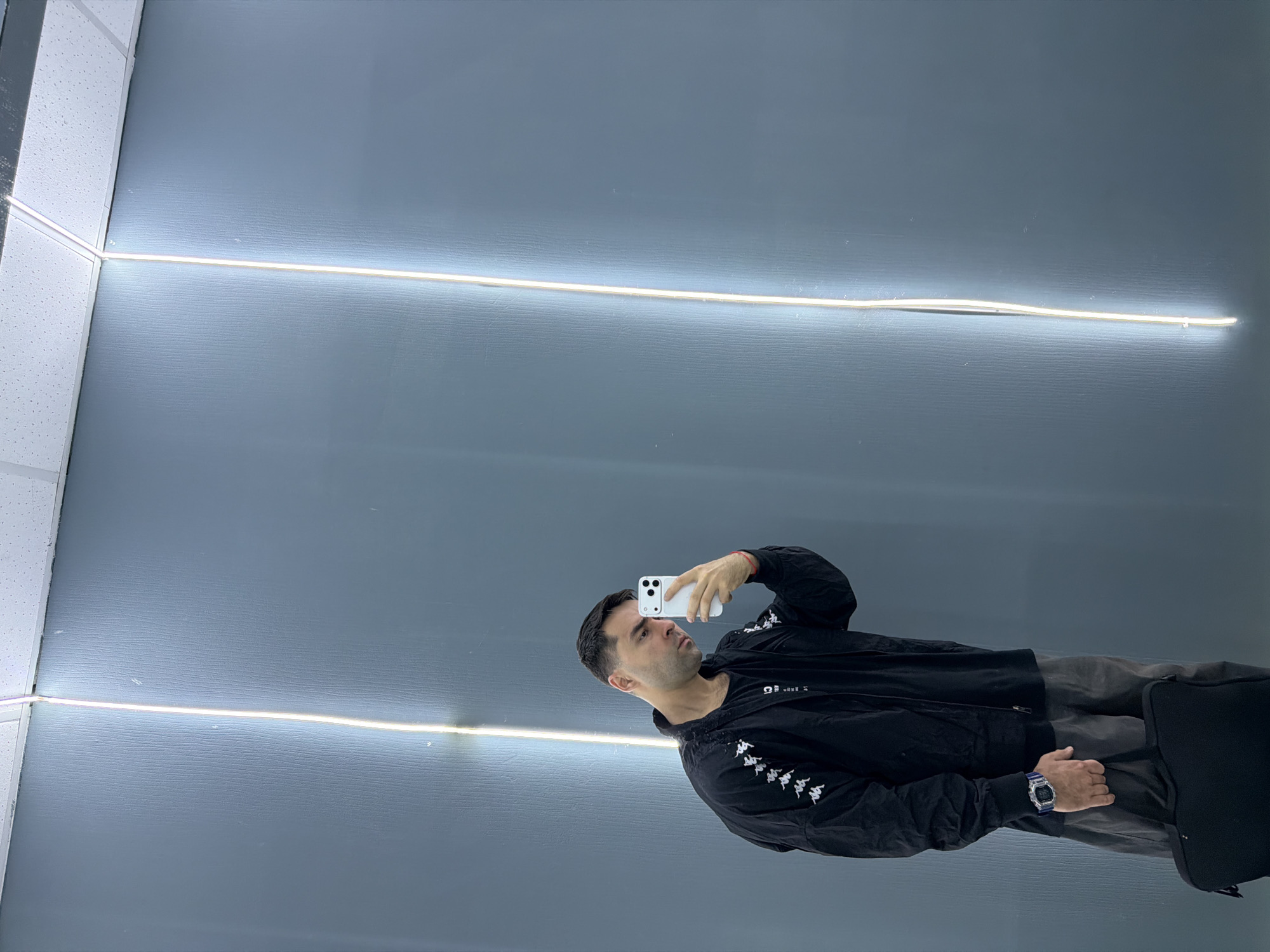 Man takes selfie in Krasnoyarsk indoor space