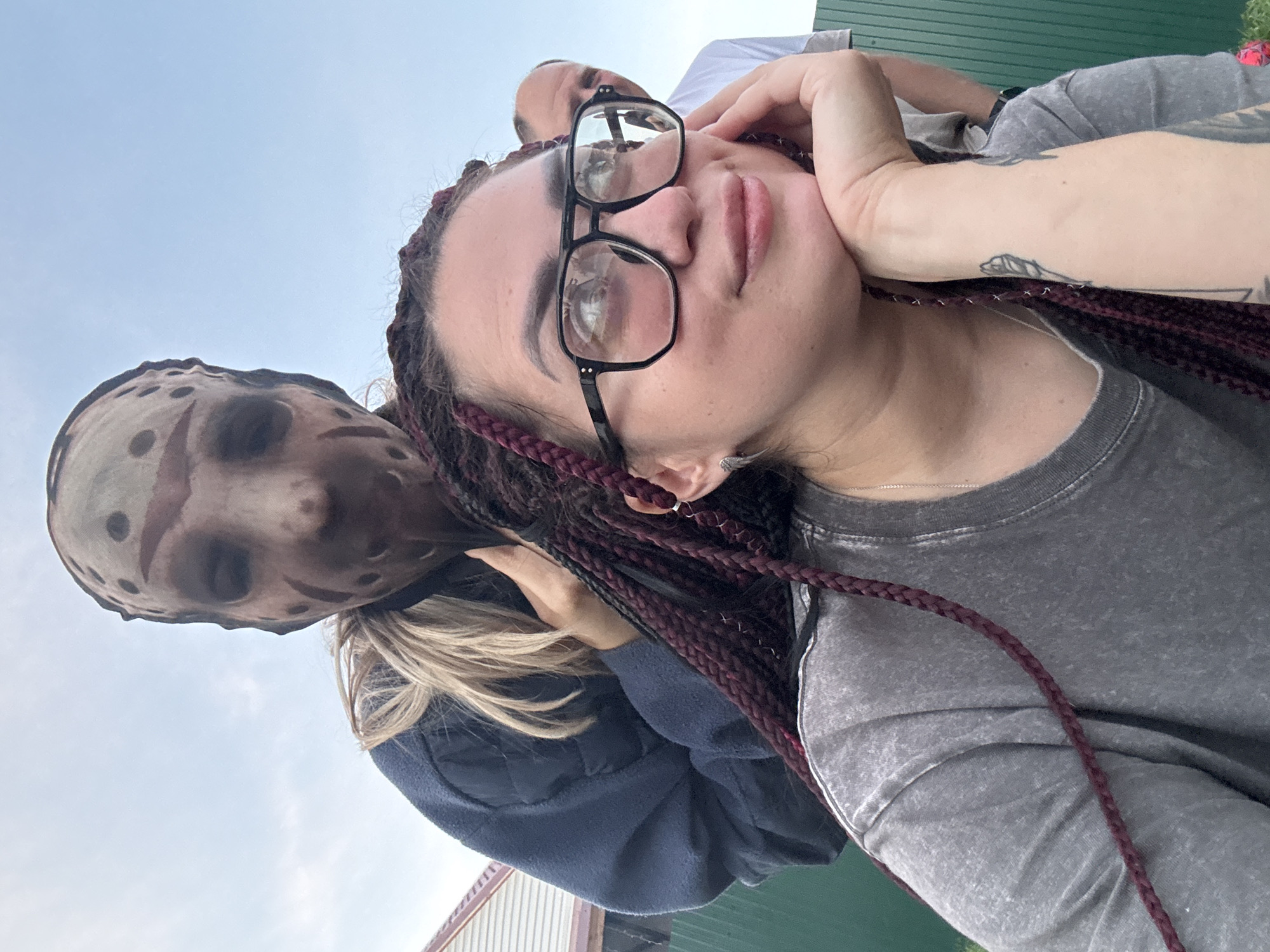 Backyard hangout in rural Russia: masks, hookah, and selfies
