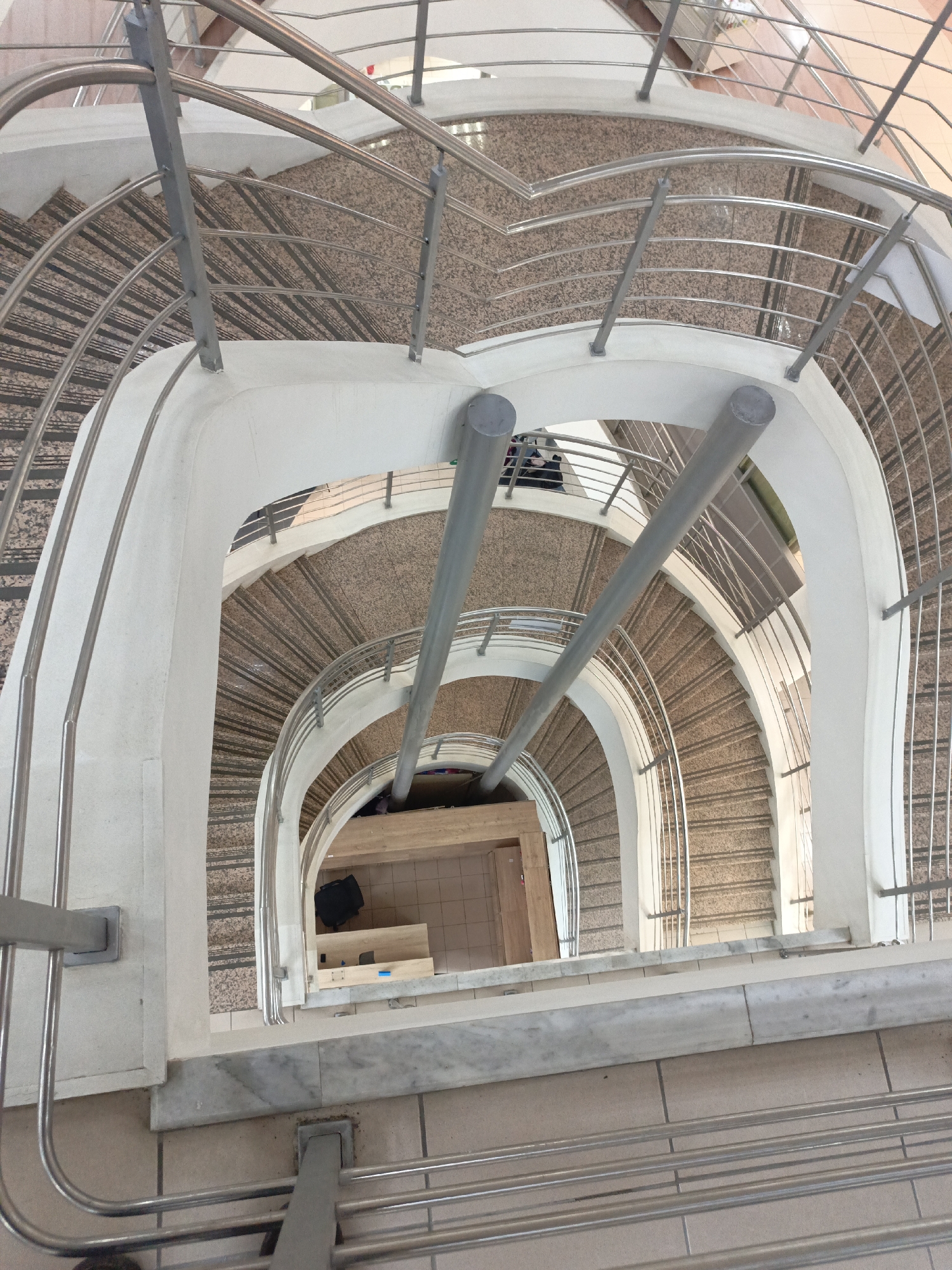 Morning snapshots capture stairs, street art, and puppet display