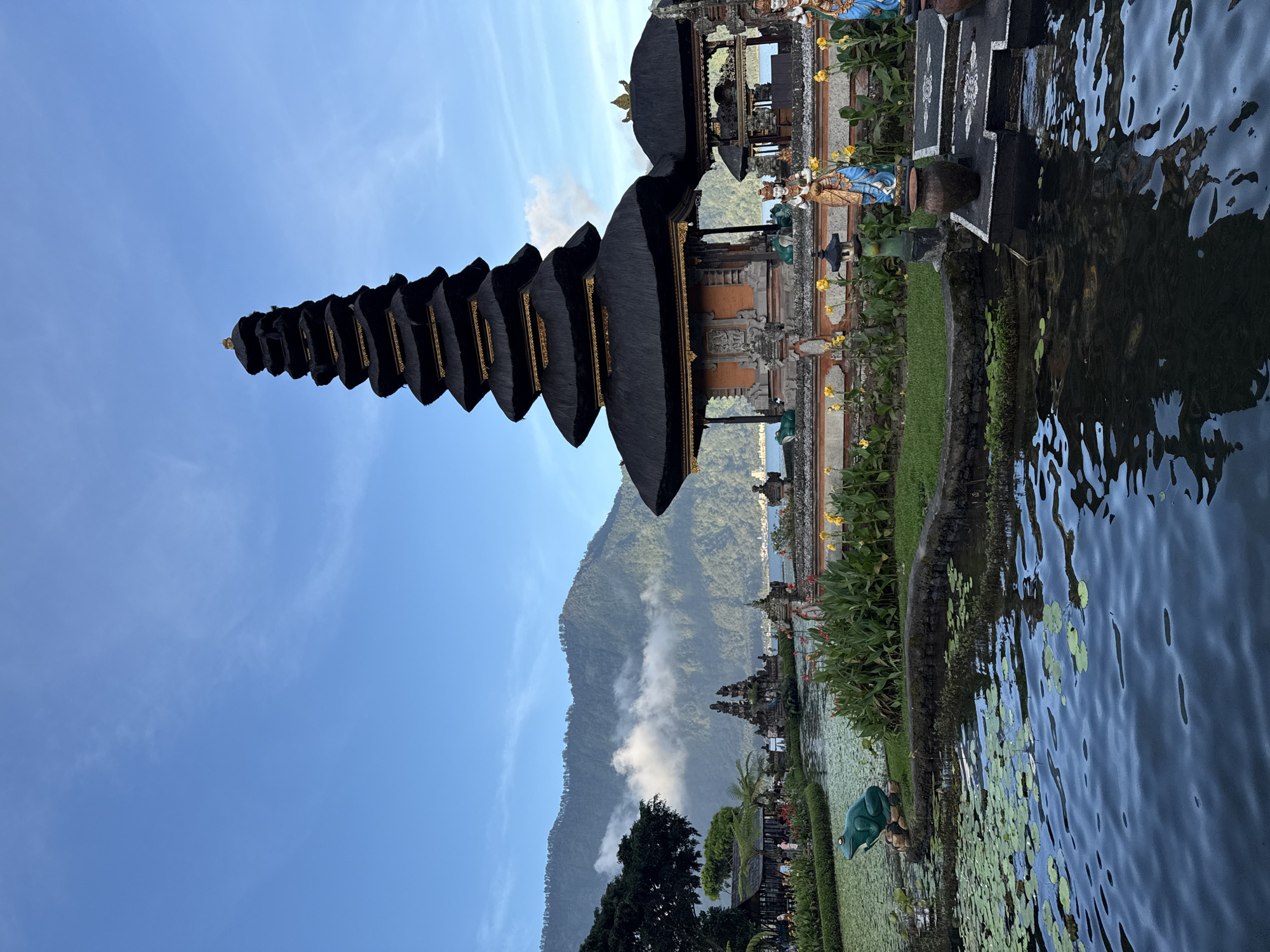 Hindu temple documented at Lake Beratan in Bali