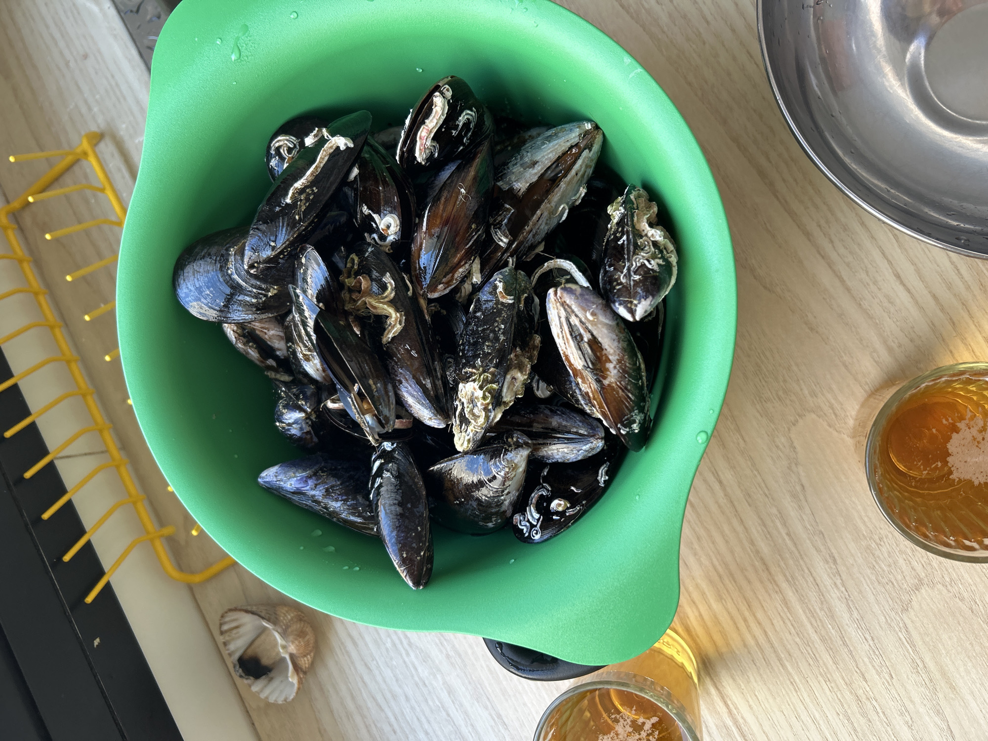 Home cook prepares fresh mussel dinner in Málaga residence