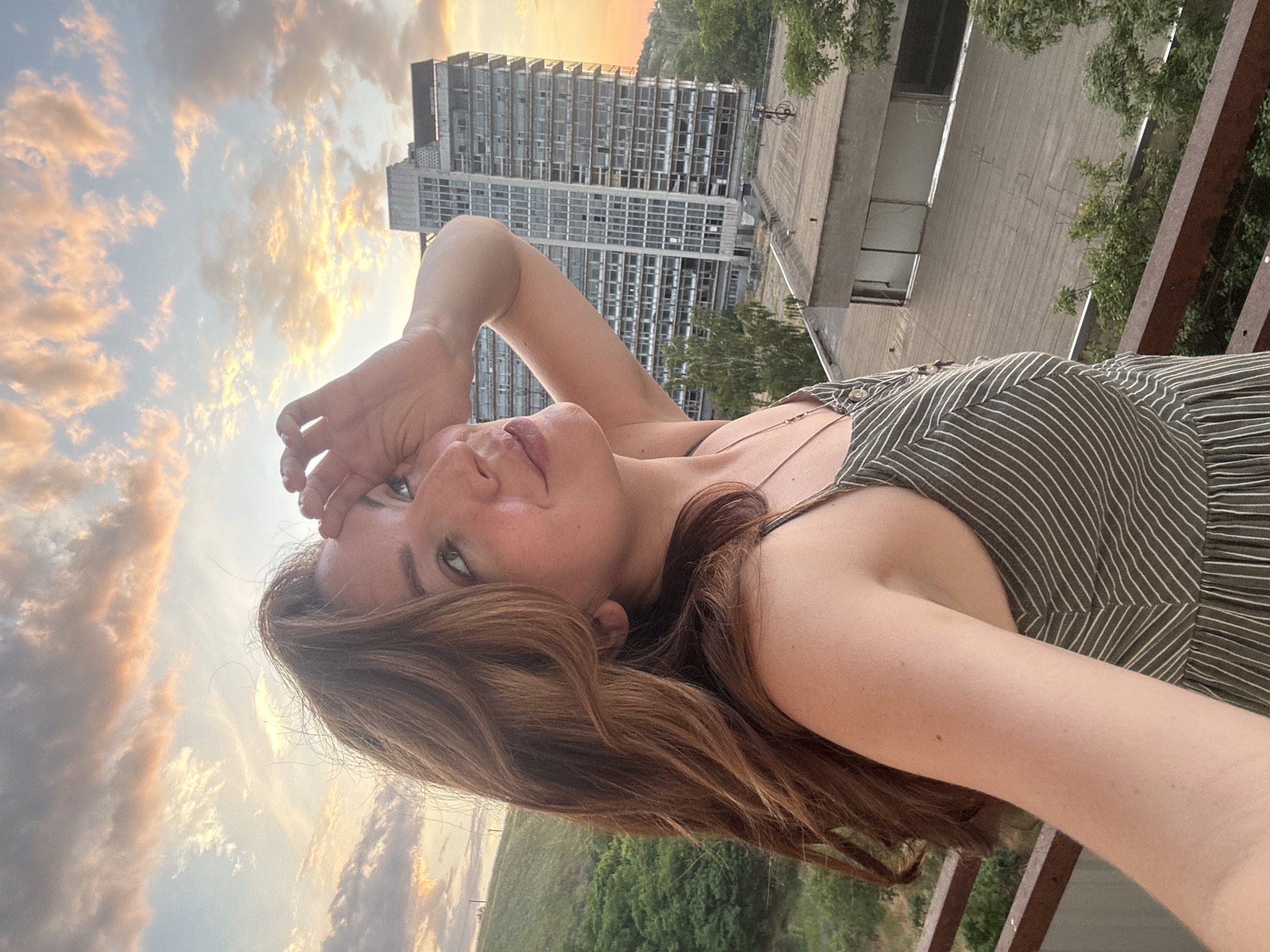 Selfie and sunset hand shot from an Odesa evening