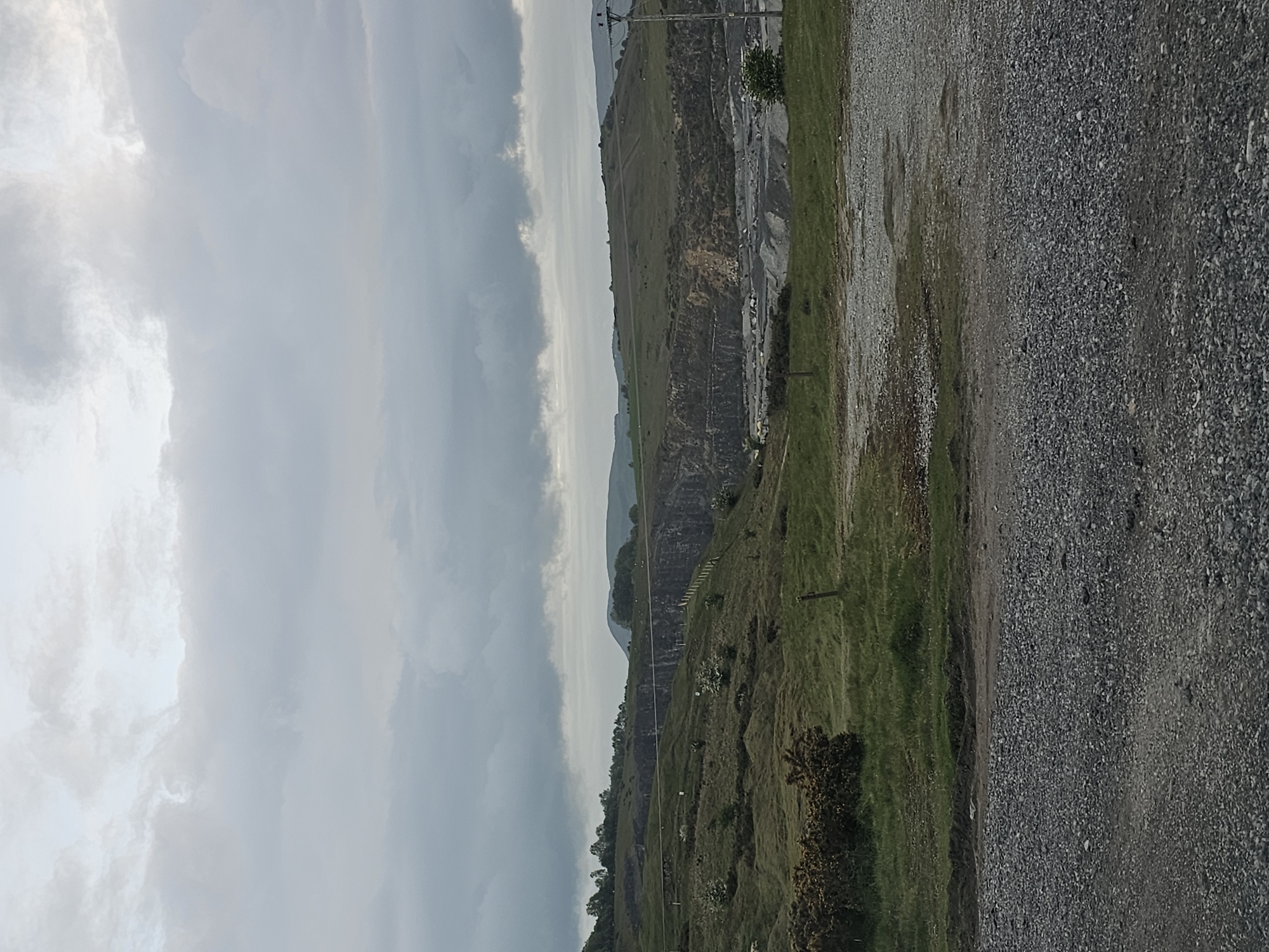 Witness documents quarry landscape near Halkyn under misty evening conditions
