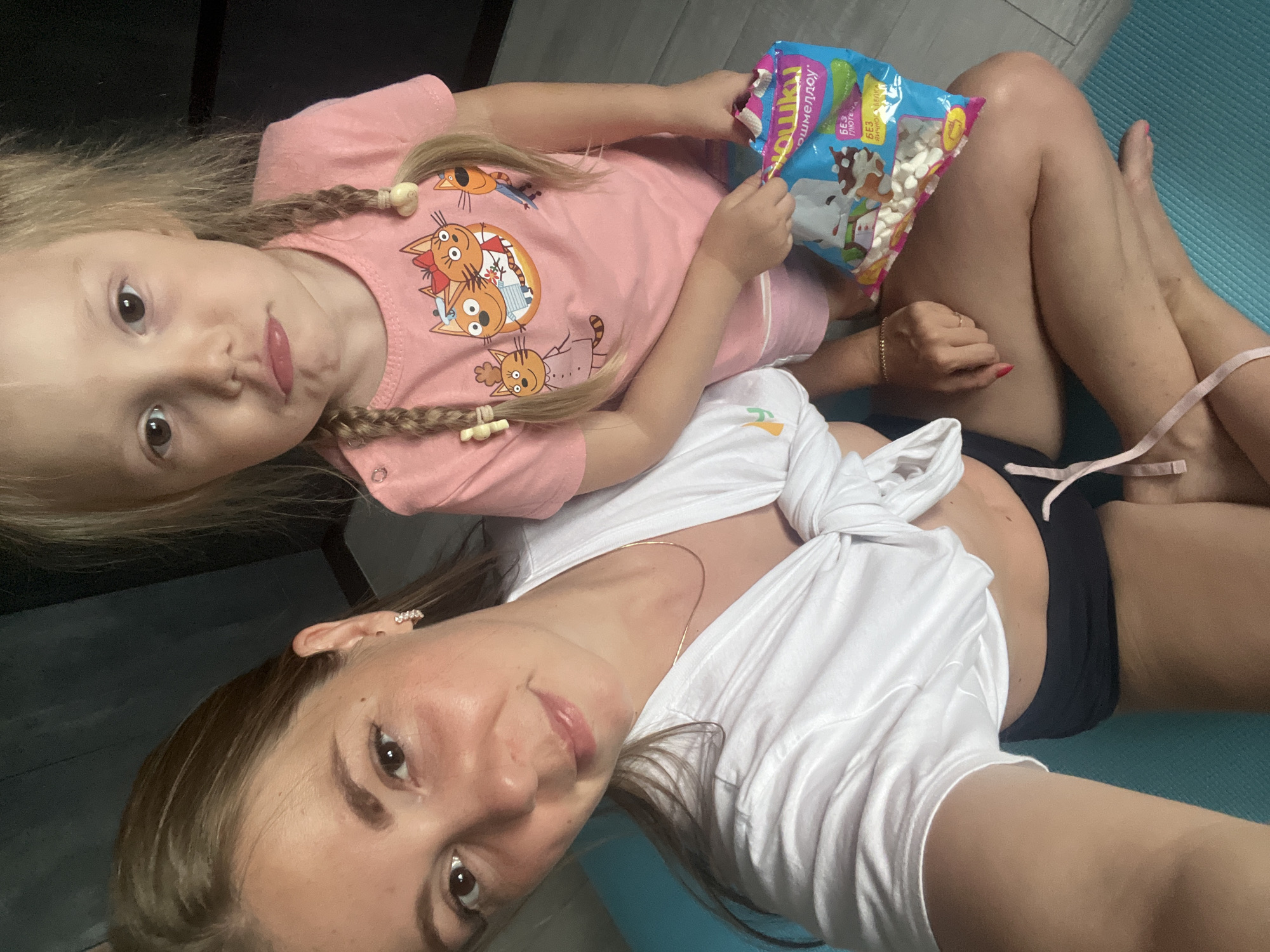 Lazy afternoon indoors in Chelyabinsk, yoga mat and all