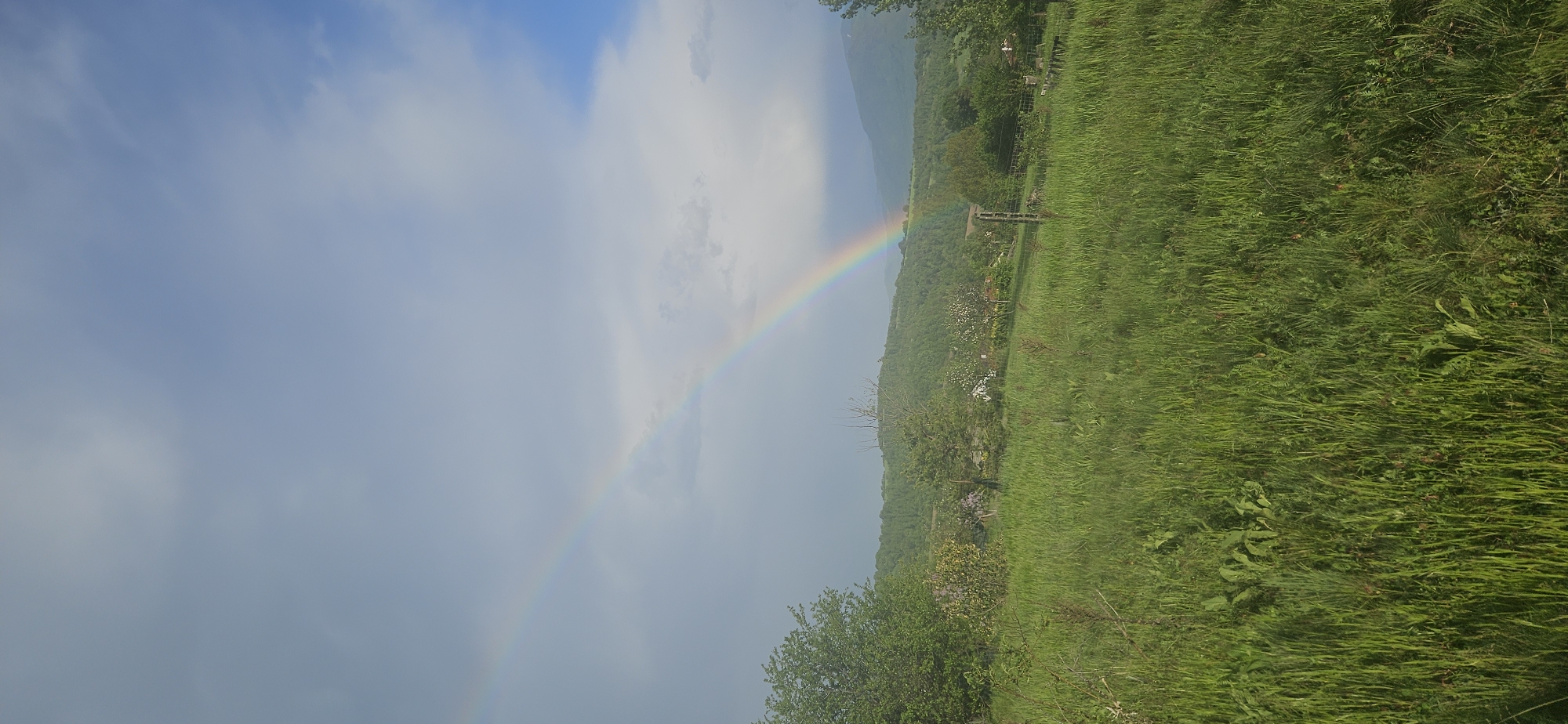 Double rainbow observed over Gutsal, Bulgaria countryside