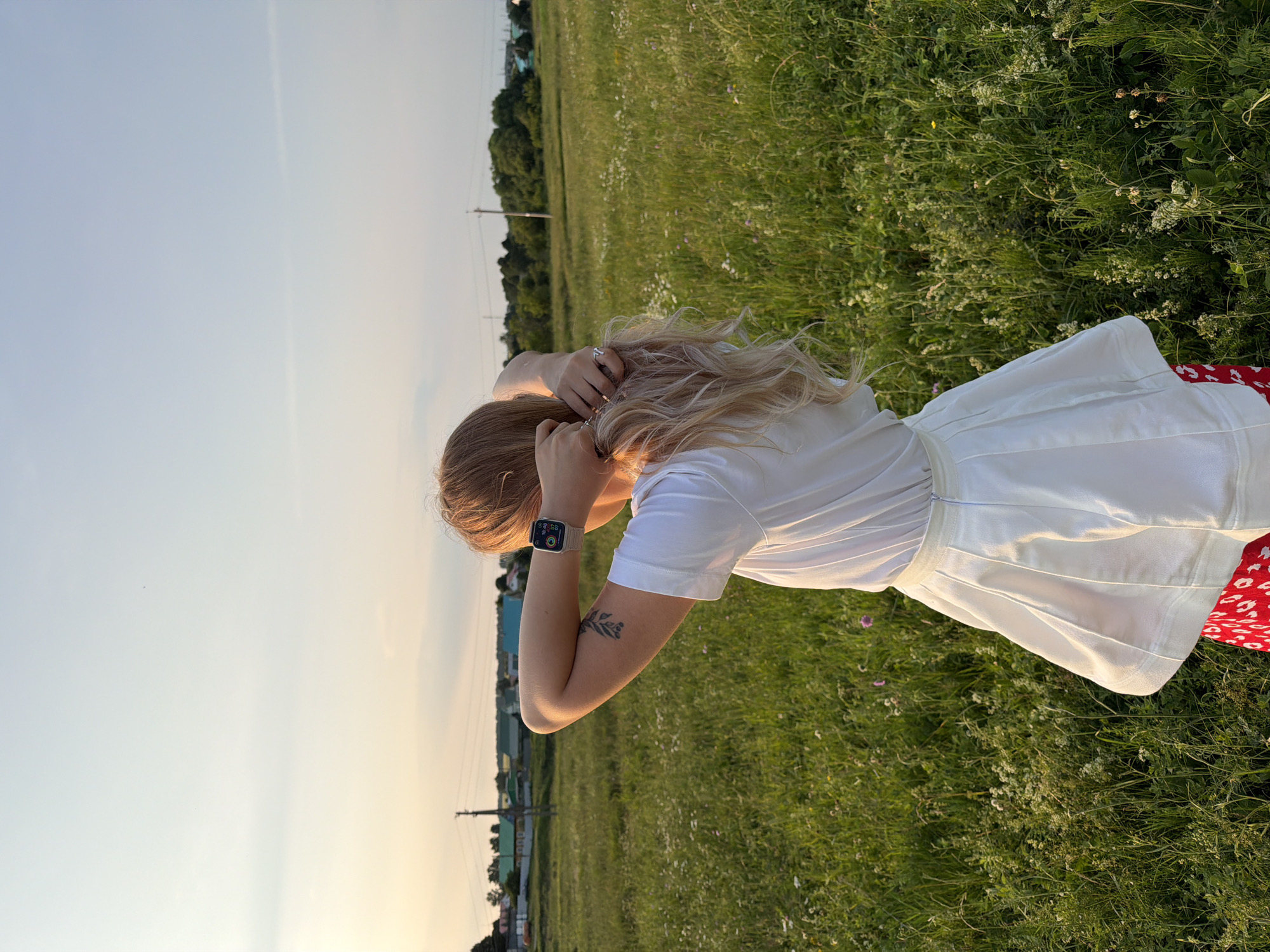 Lazy summer afternoon in a Russian wildflower meadow
