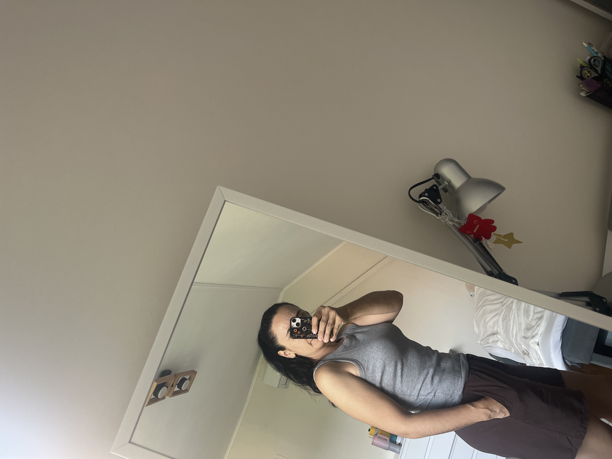 Mirror selfie in a room in Onokivtsi, Ukraine