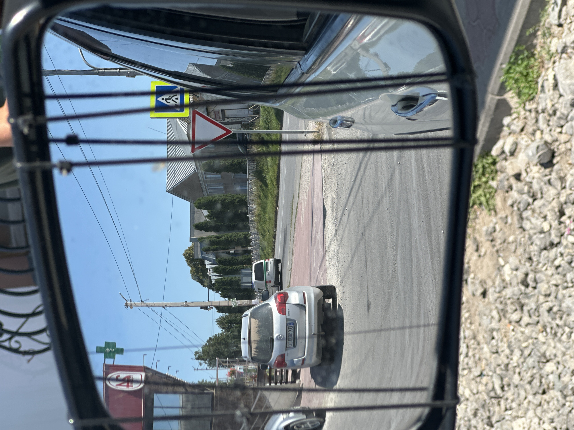 Driver's seat selfies and mirror street views in Shatava, Ukraine