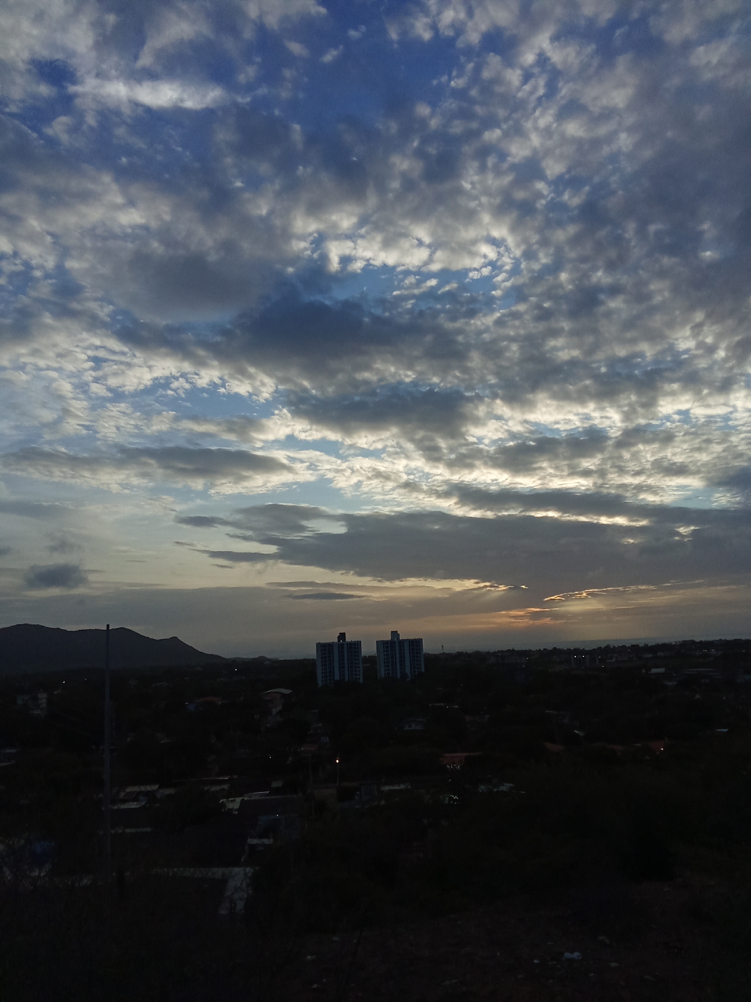 Sunset views over Juan Griego from a hillside overlook