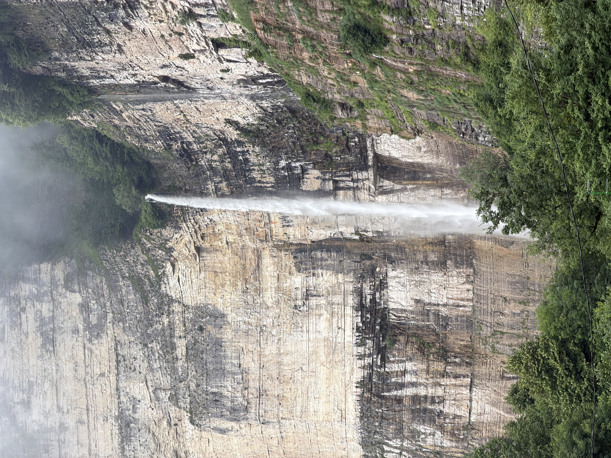 Waterfall and rocky gorge in Kinchkhaperdi, Georgia