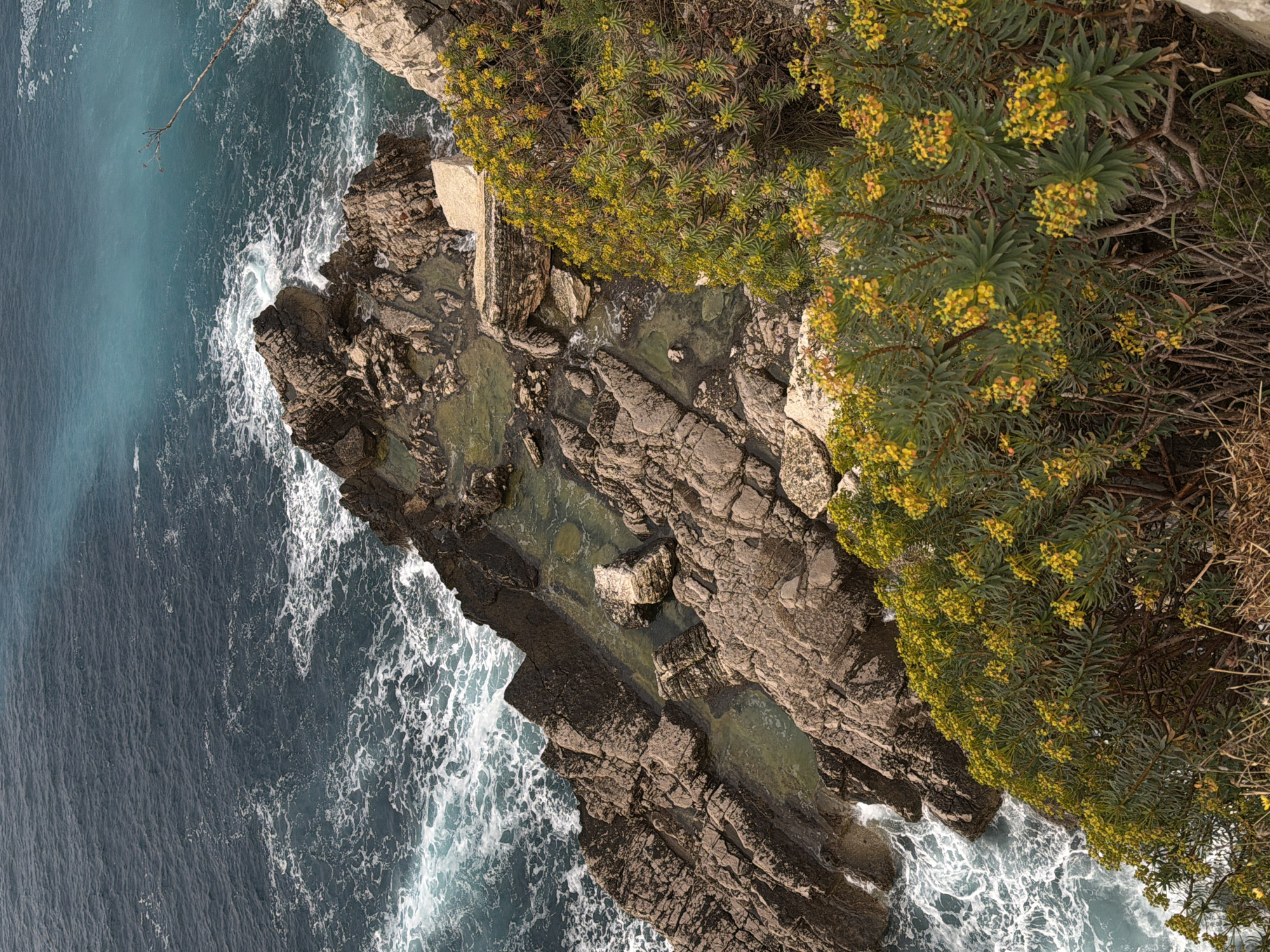 Rugged Montenegro coastline documented from overhead near Mirište