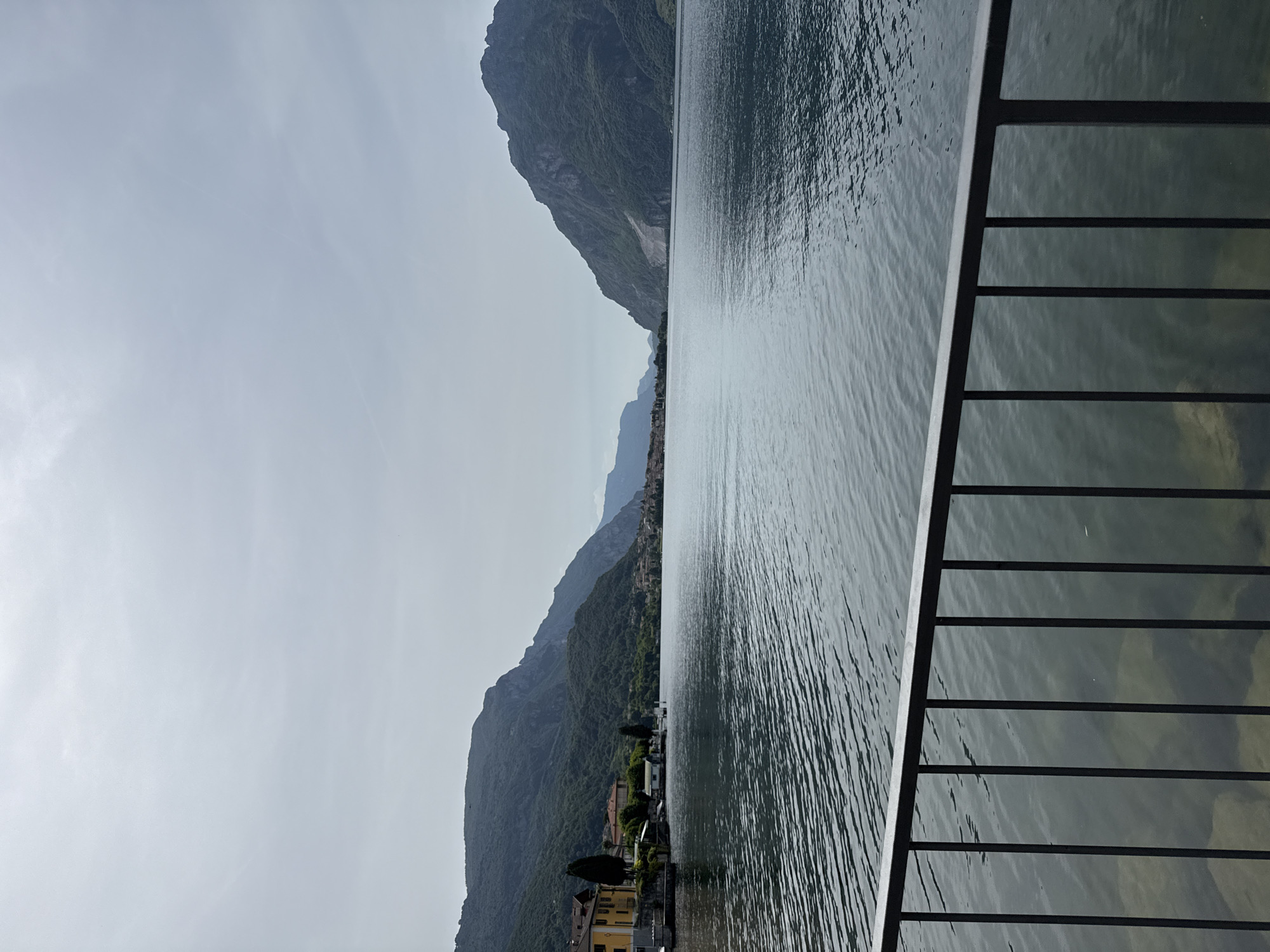 Morning stroll around a mountain lake town