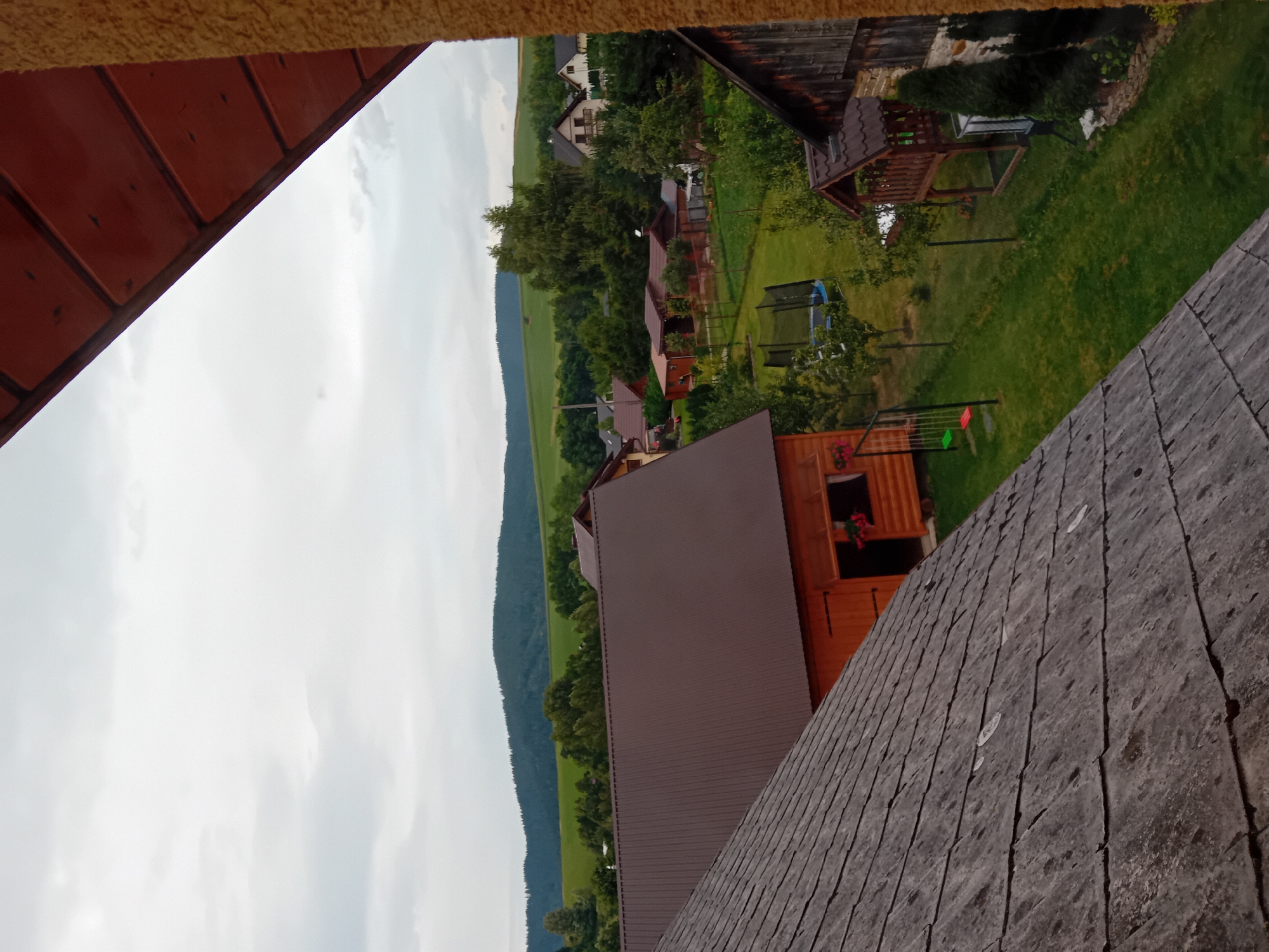 Street race day in Zuberec, viewed from a village guesthouse