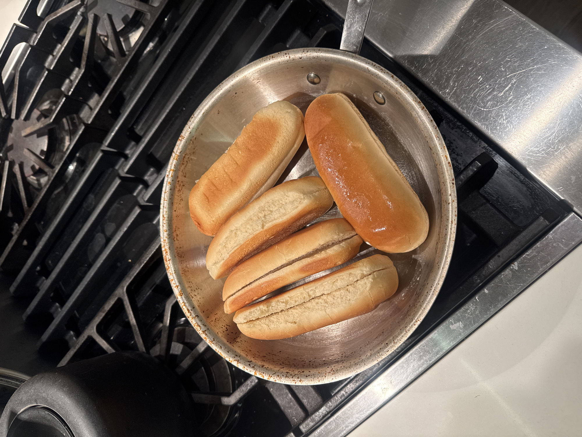 Late-night cooking and relaxing dog captured in New York home