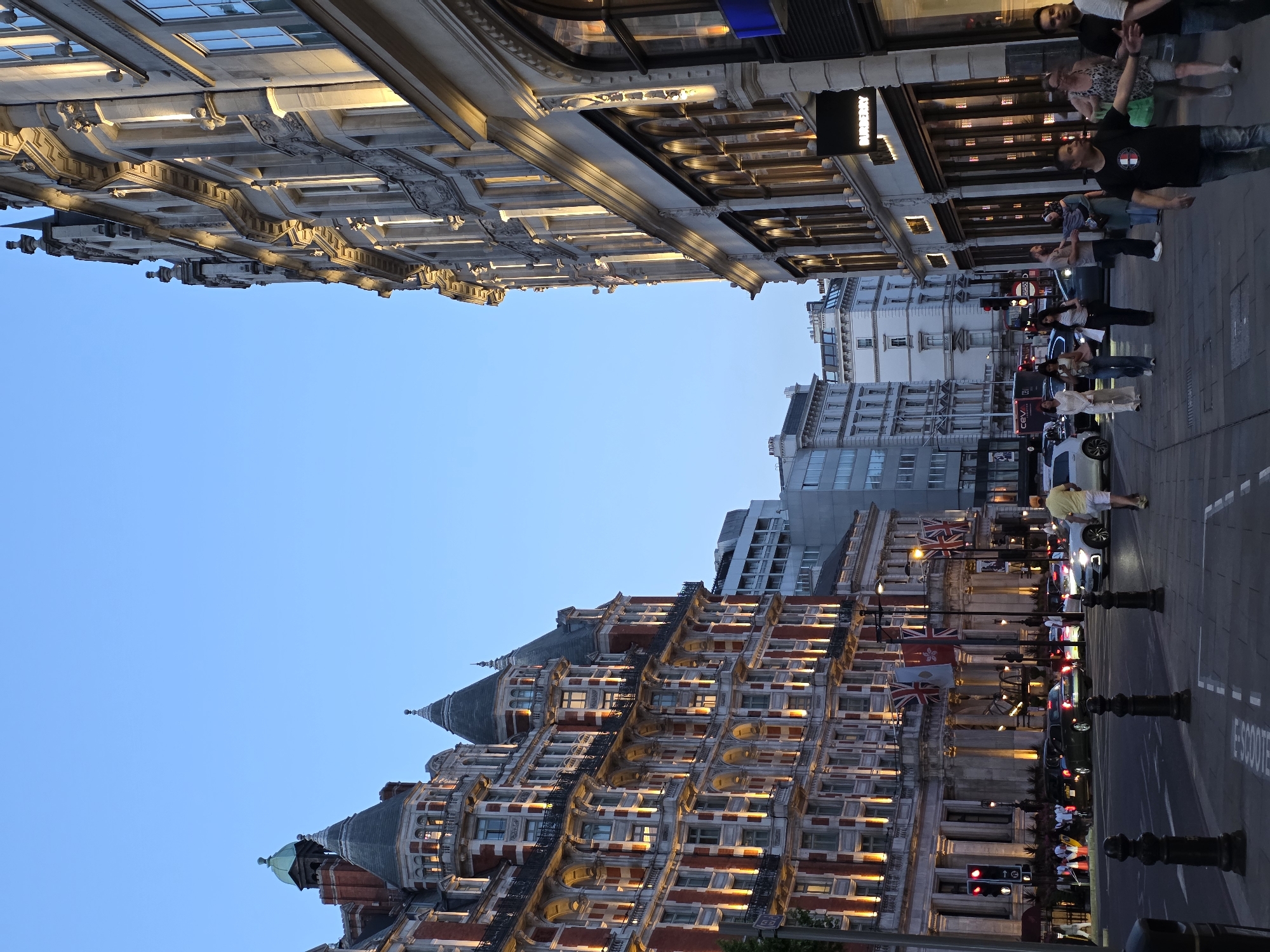 London streets and Underground entrance at dusk