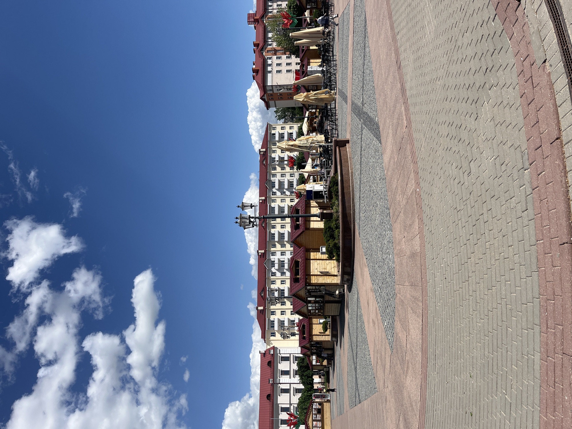Tourist explores Hrodna's historic center, cathedral and local cafes
