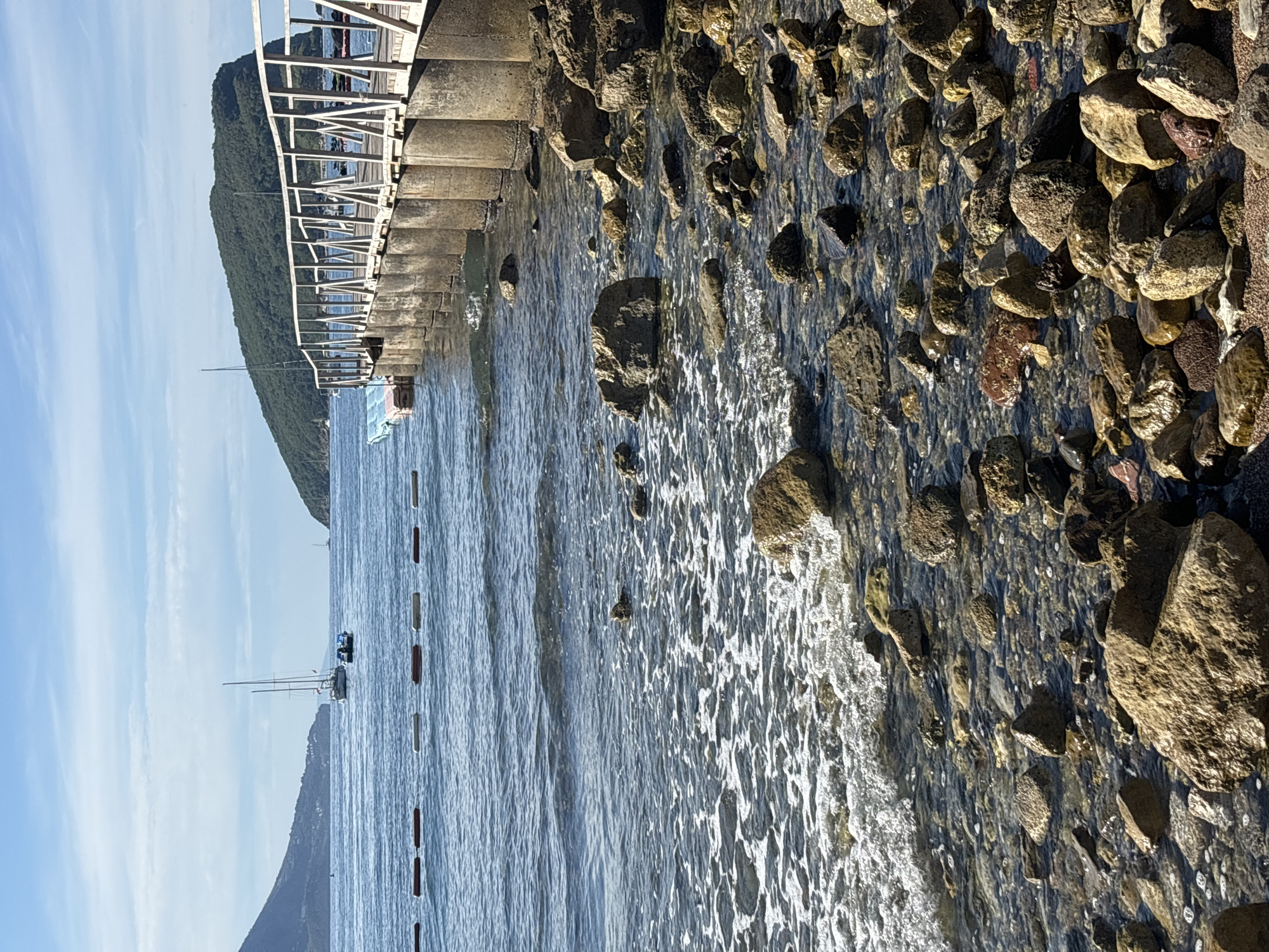 Summer morning on Budva's beach and waterfront