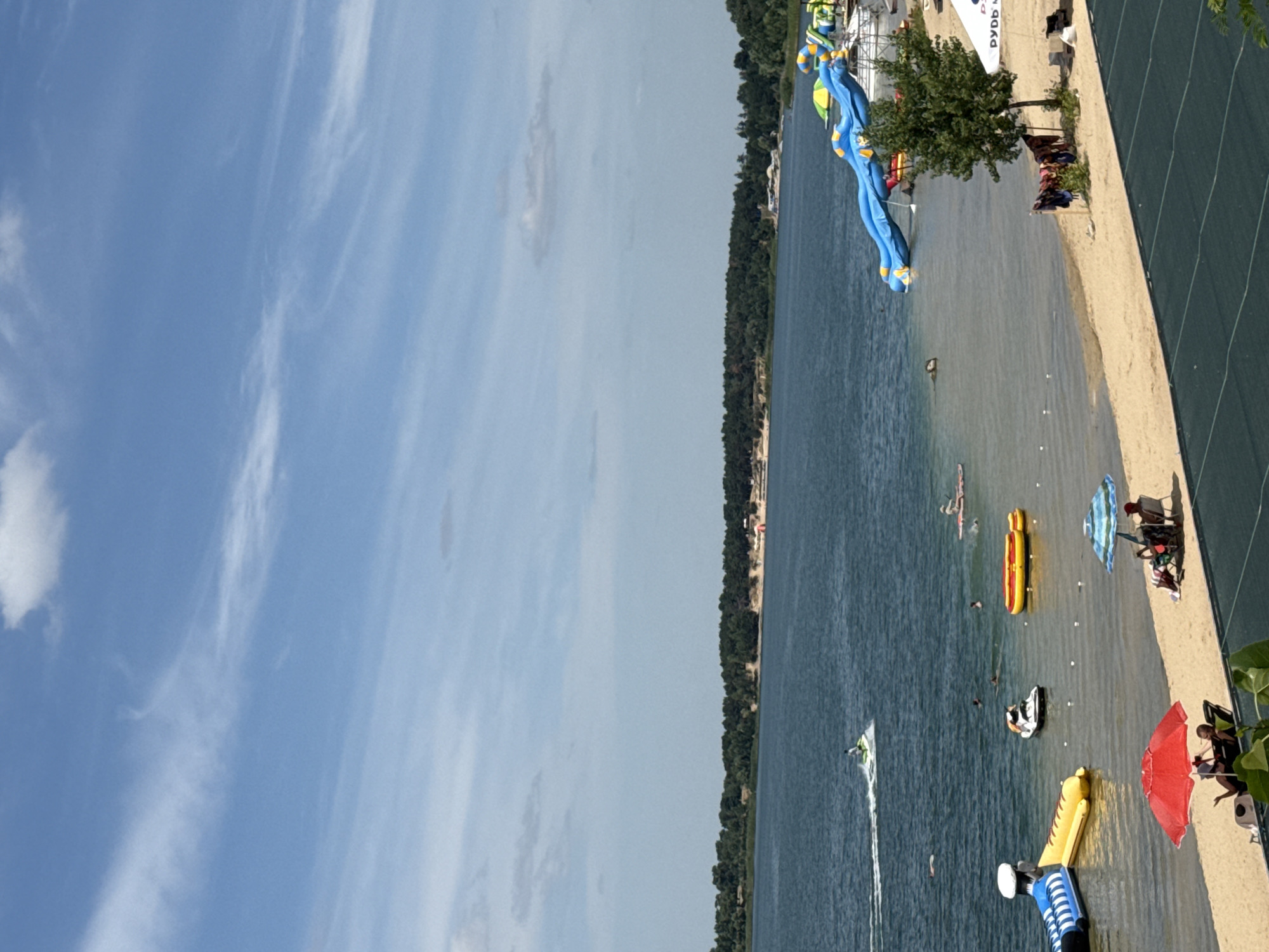 Sunny morning at Yelyzavetivka's lakeside beach resort