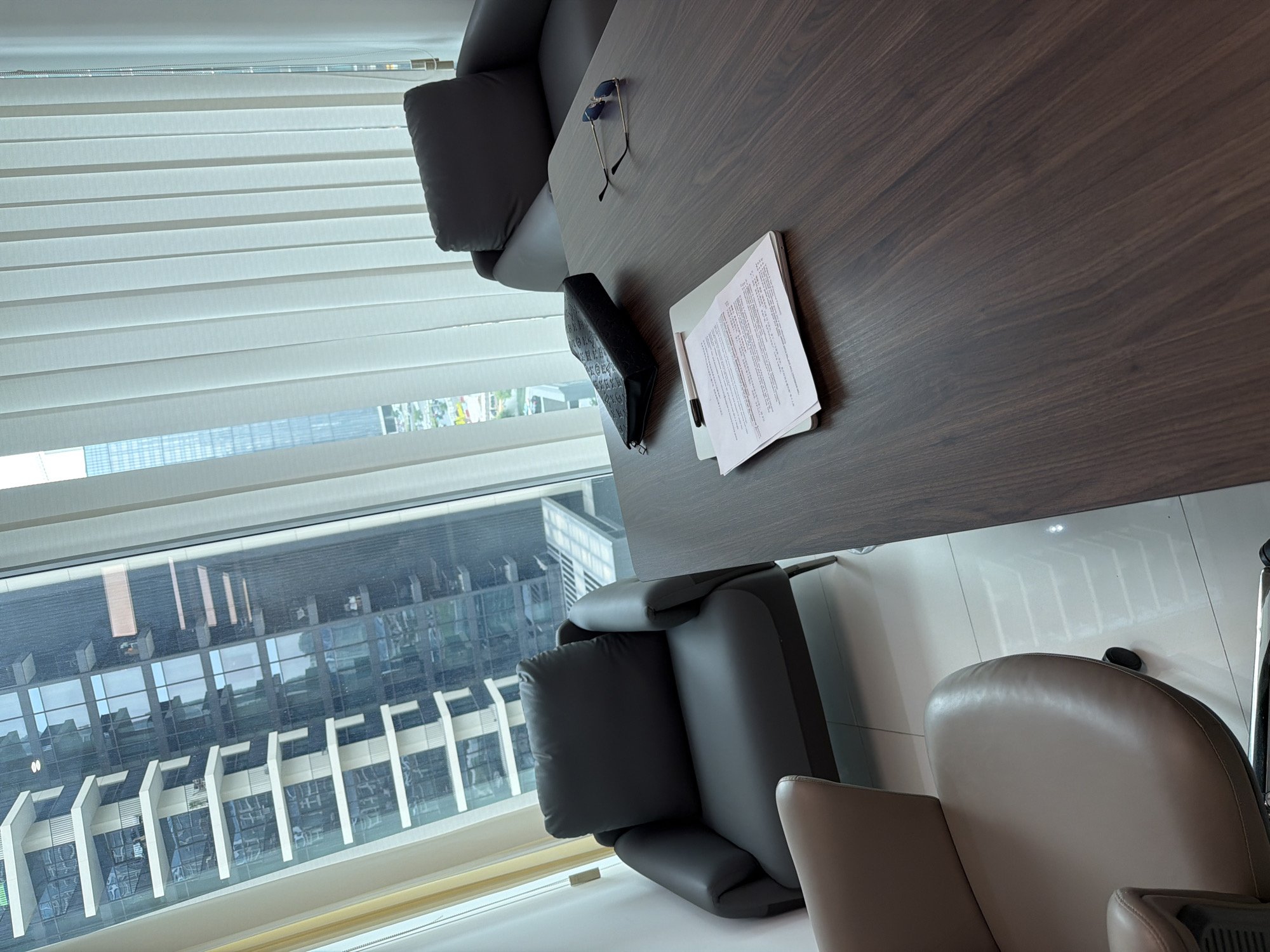 Meeting room view captures Business Bay skyline through window
