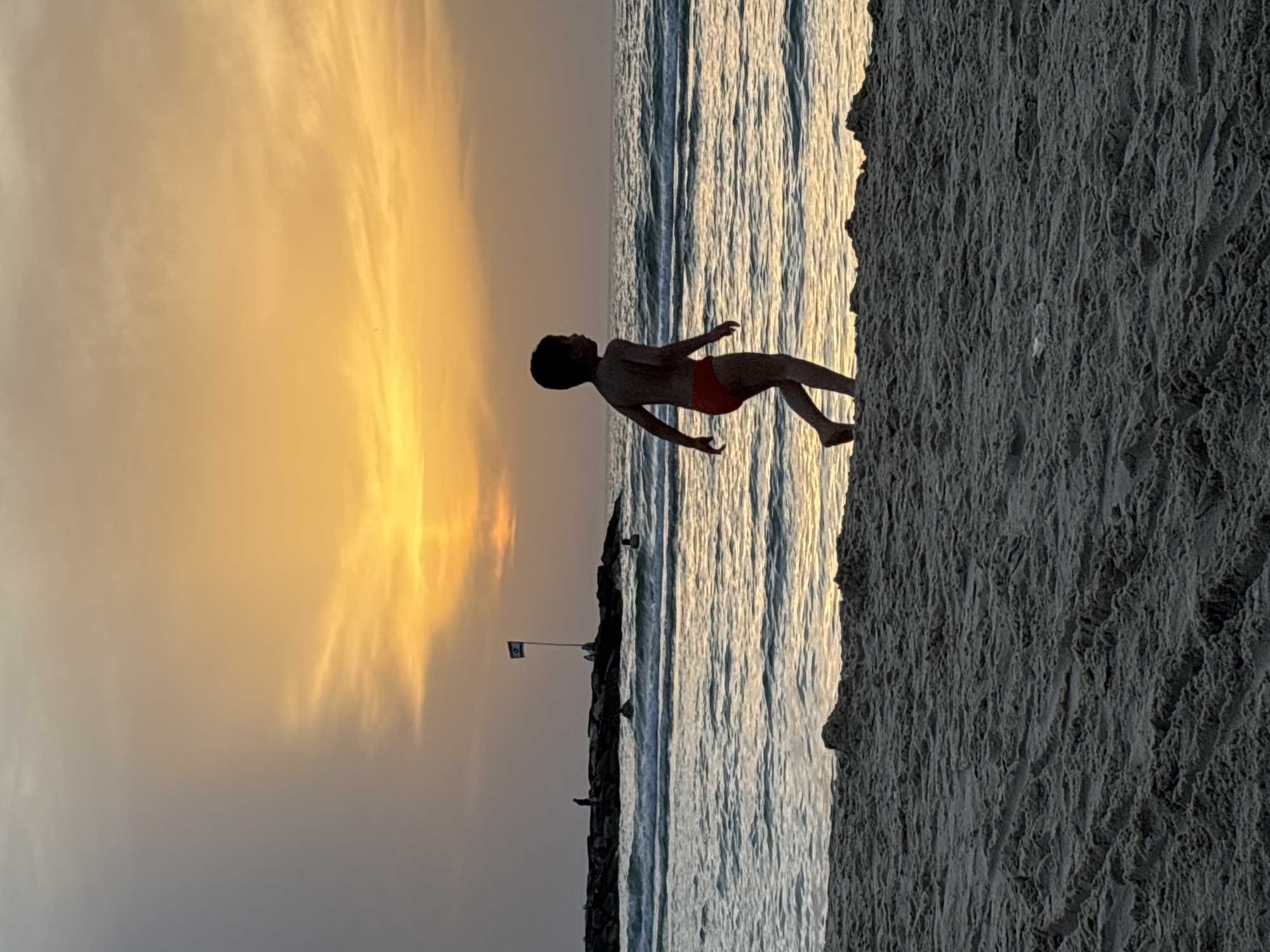 Sunset beach scene captured at Tel Aviv waterfront