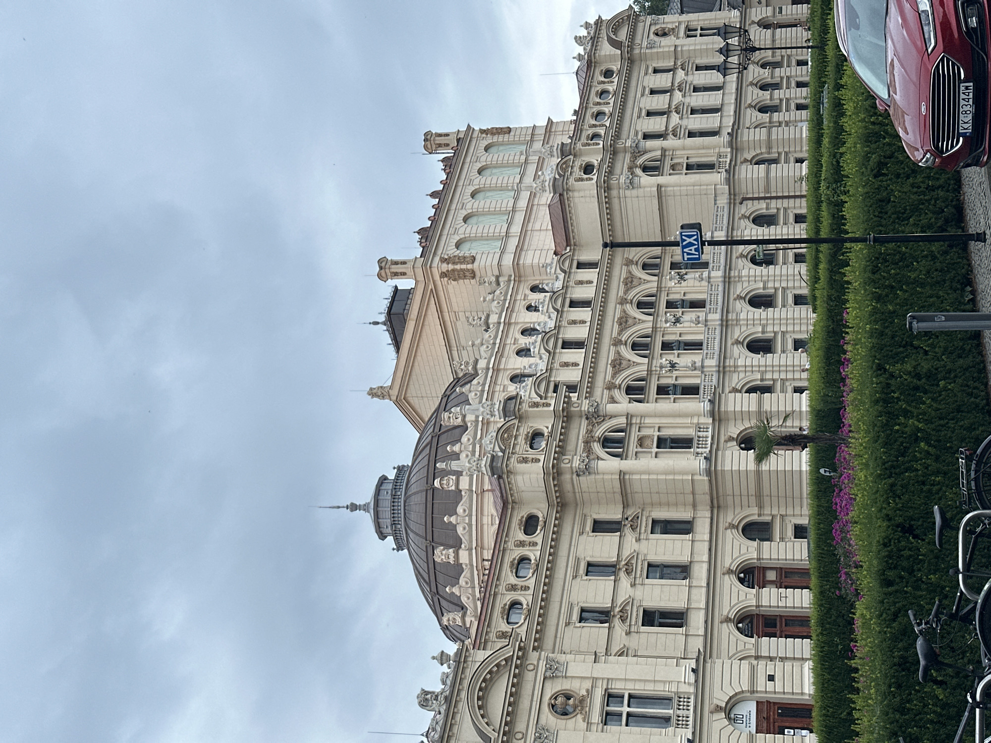 Moving through Krakow on a cloudy summer evening