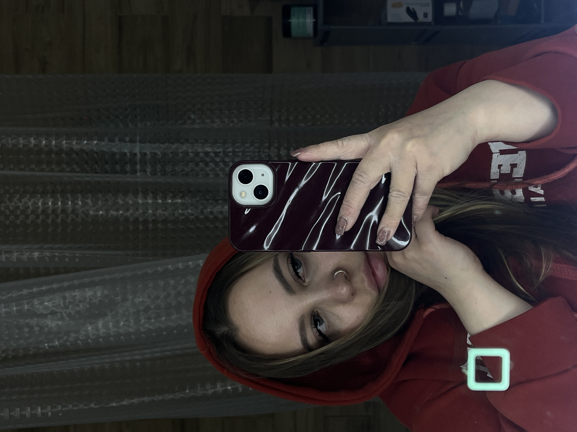 Young woman documents quiet evening at home in Krasnodar
