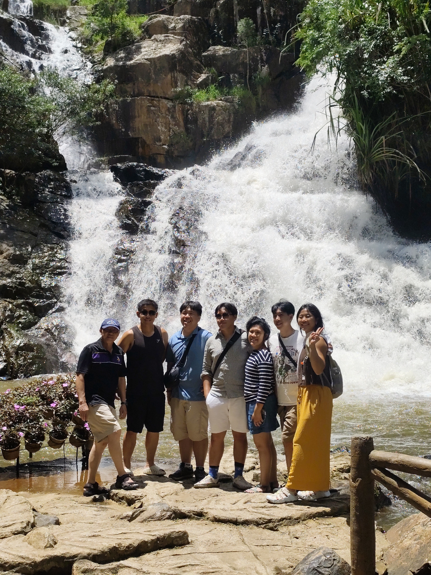 Tiered waterfall attraction in Da Lat draws groups and sightseers
