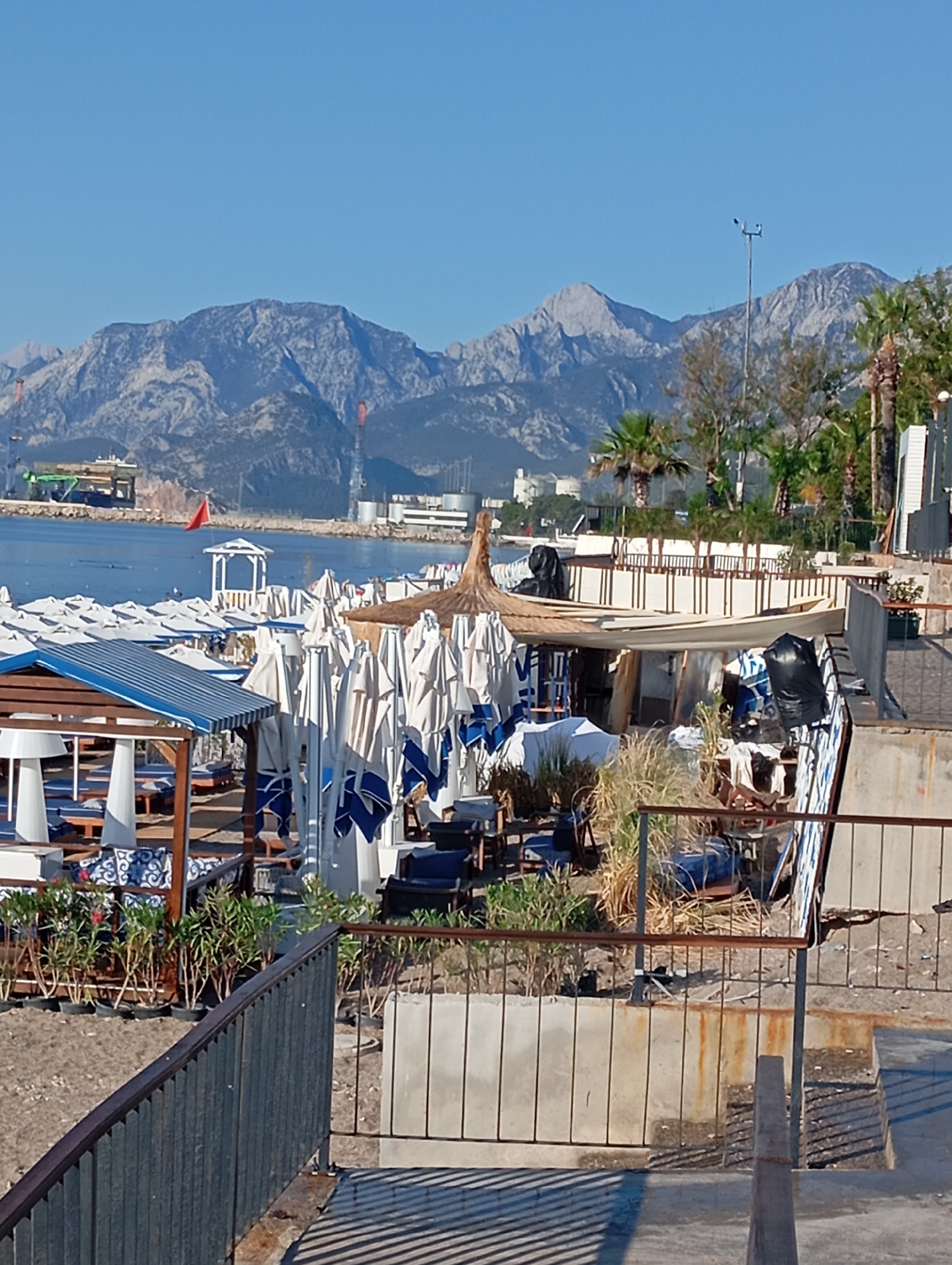 Quiet morning at Konyaaltı's pebble beach, Antalya