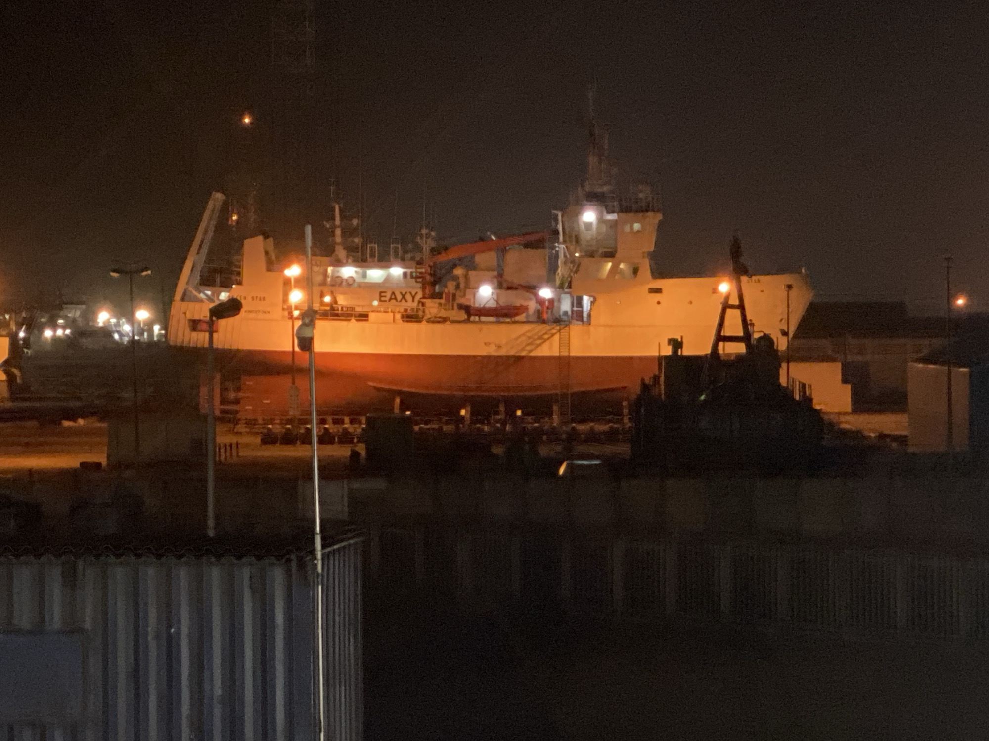 Cargo ship EAXY docked for maintenance at Walvis Bay