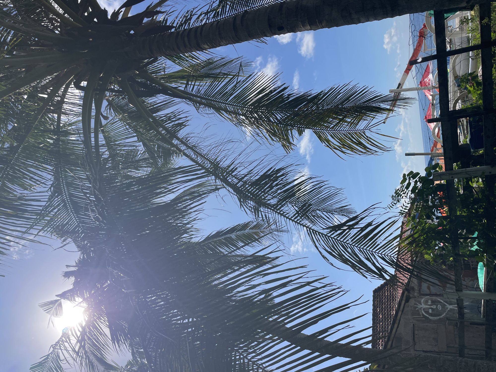 Tropical beach destination documented during rainy weather conditions