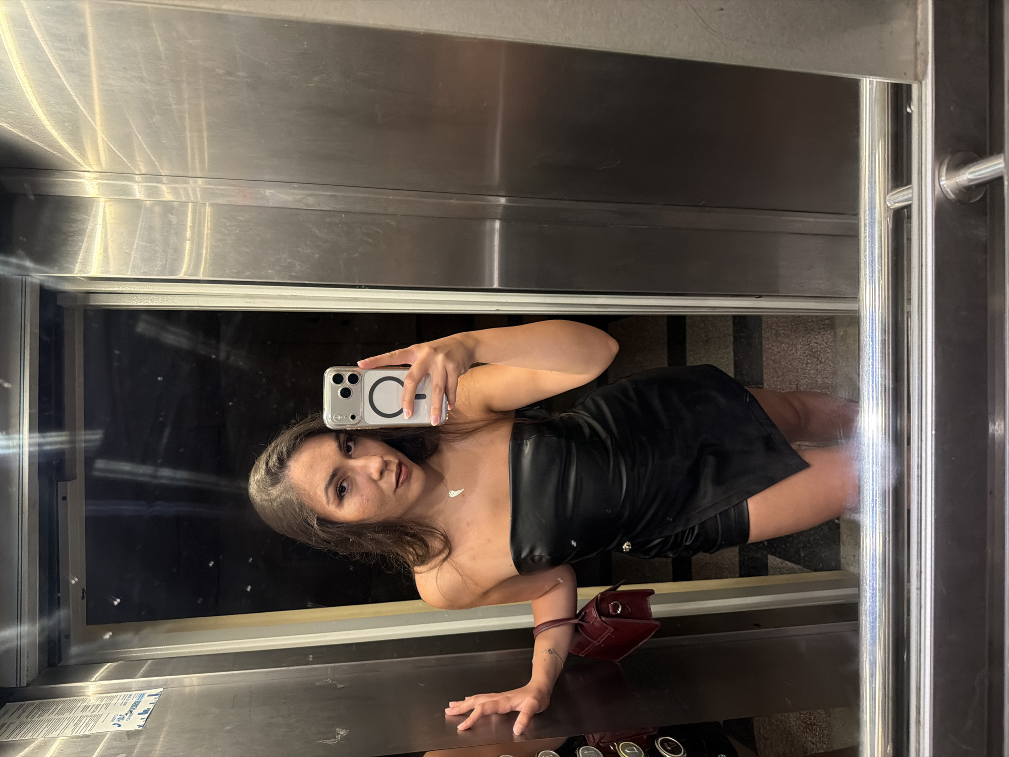 Elevator mirror selfies before a night out in Varna