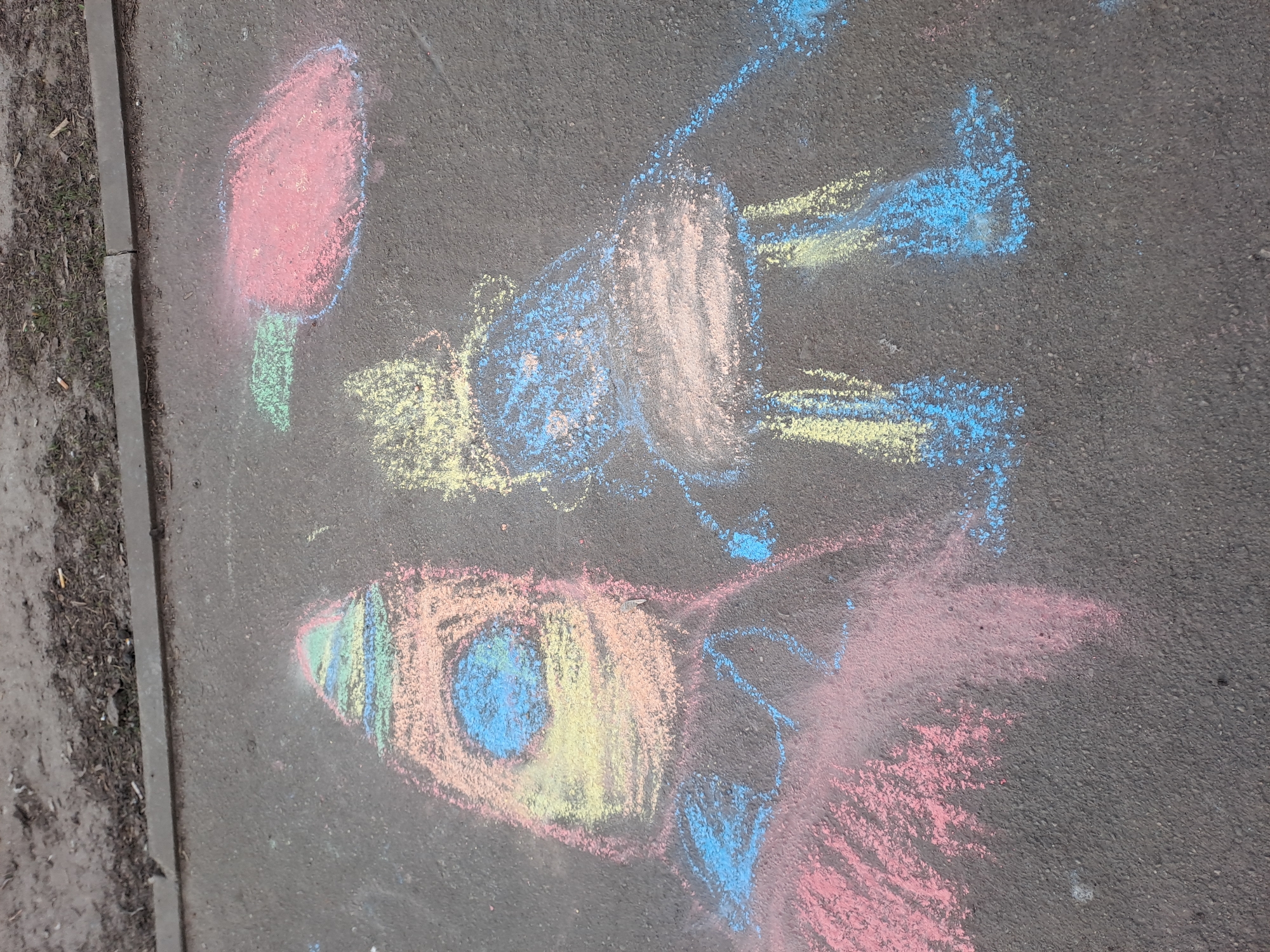 Chalk art and portrait captured in Меткомелино
