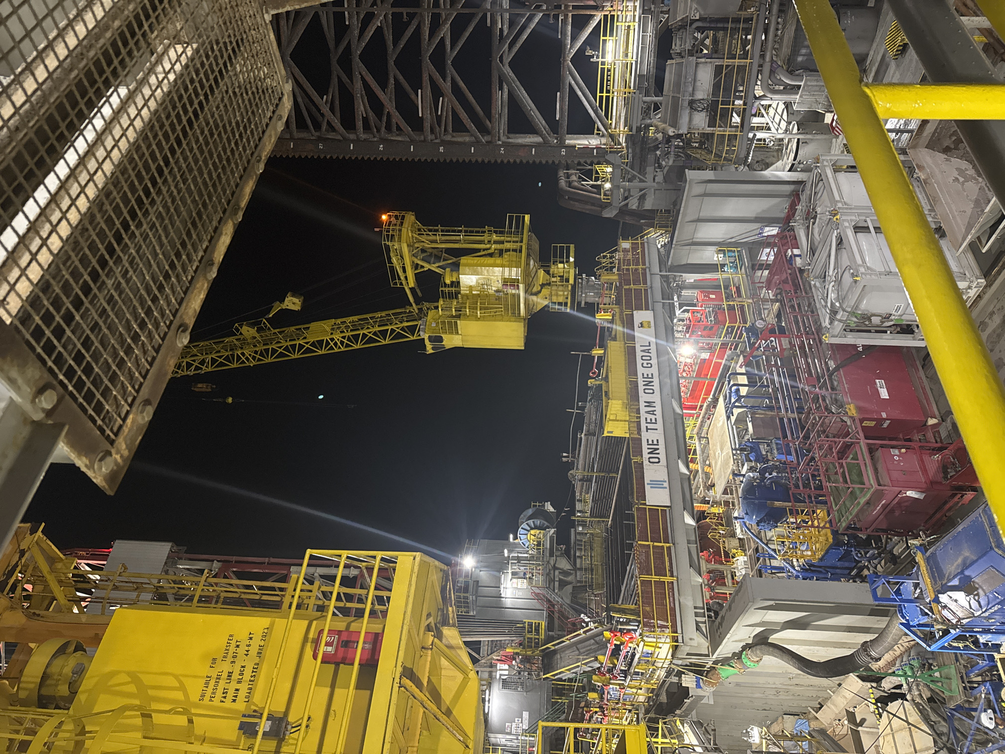 Nighttime industrial facility operations documented in Italy