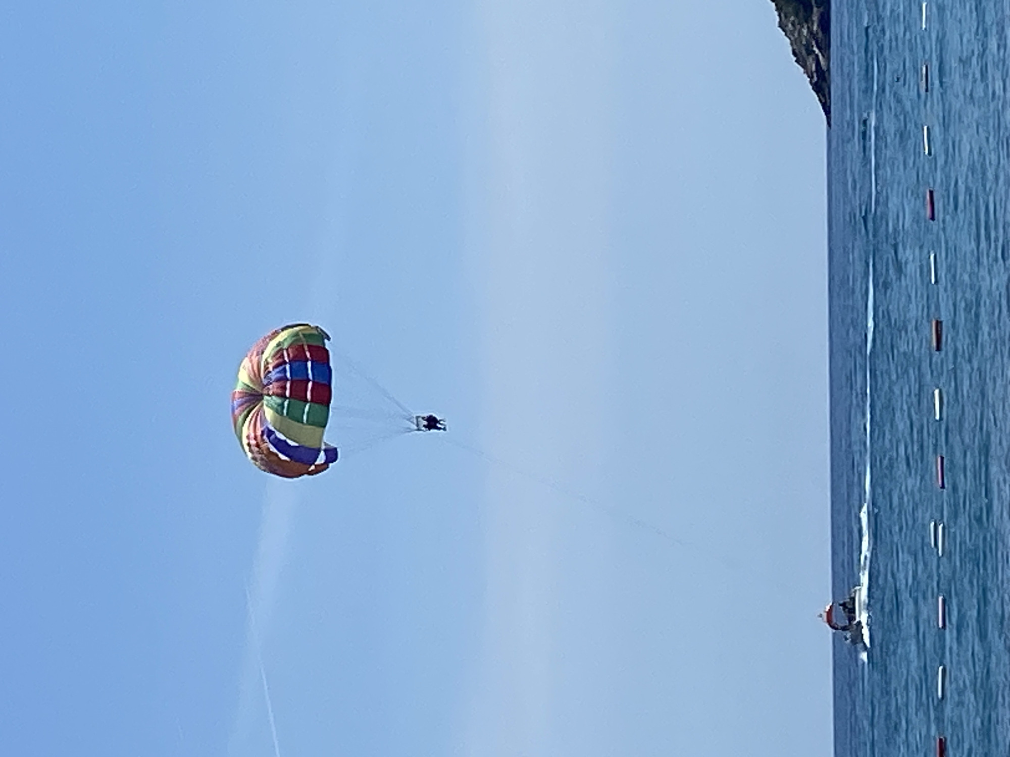 Parasailing and beach activities observed in Prijevor, Montenegro