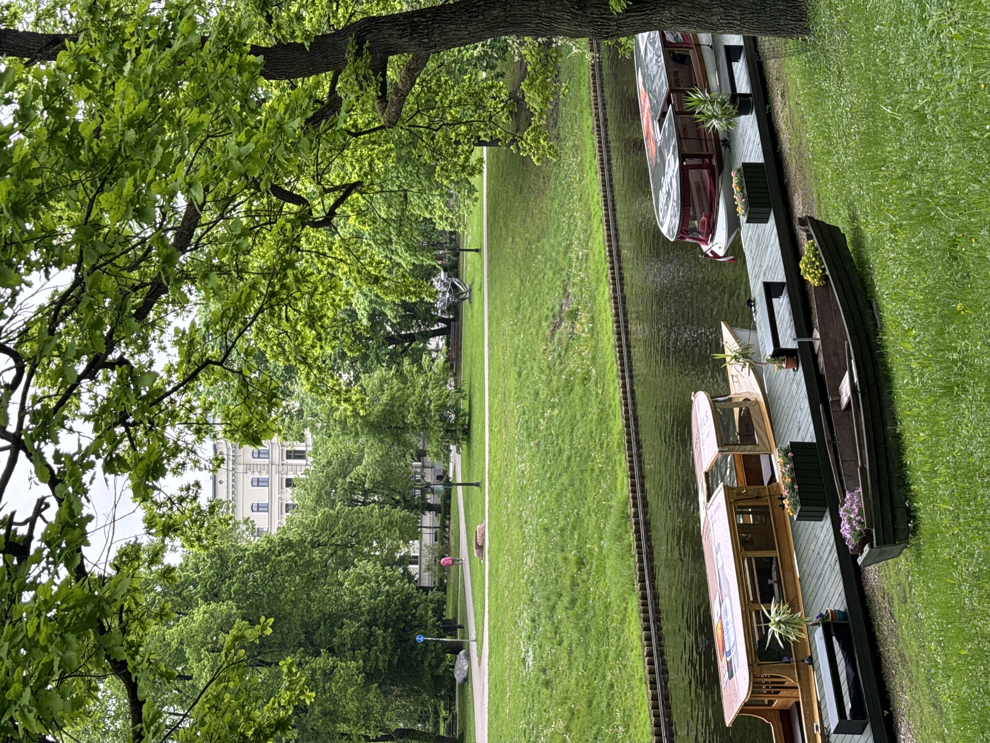 Morning stroll captures Riga's scenic canals, boats, fountains
