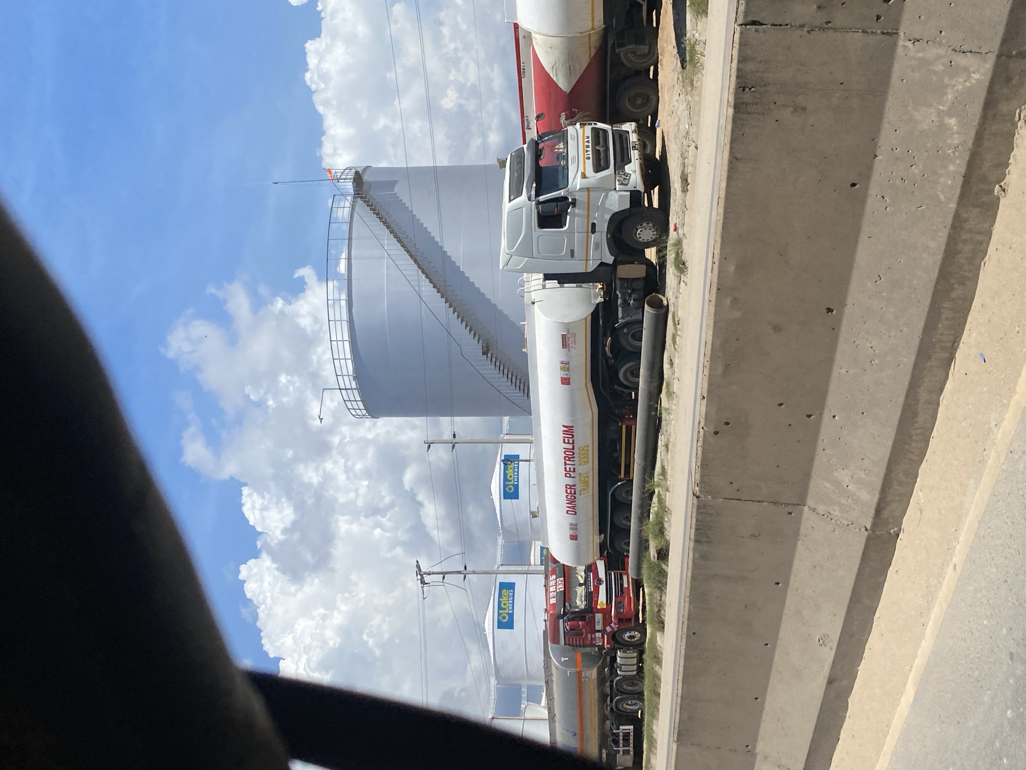 Fuel tankers parked at Lake Energies storage facility