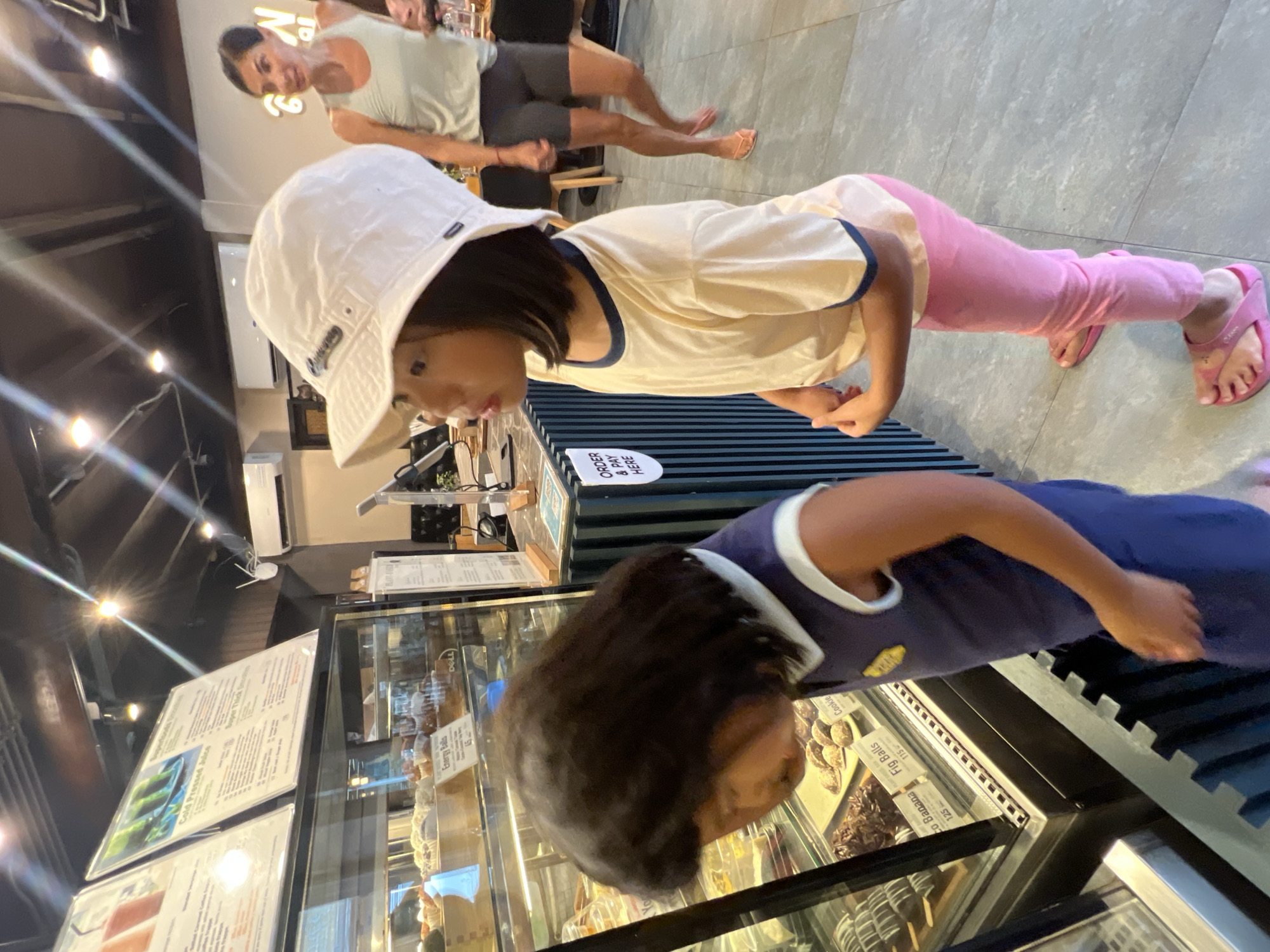 Family browses desserts at Baan Lamai cafe